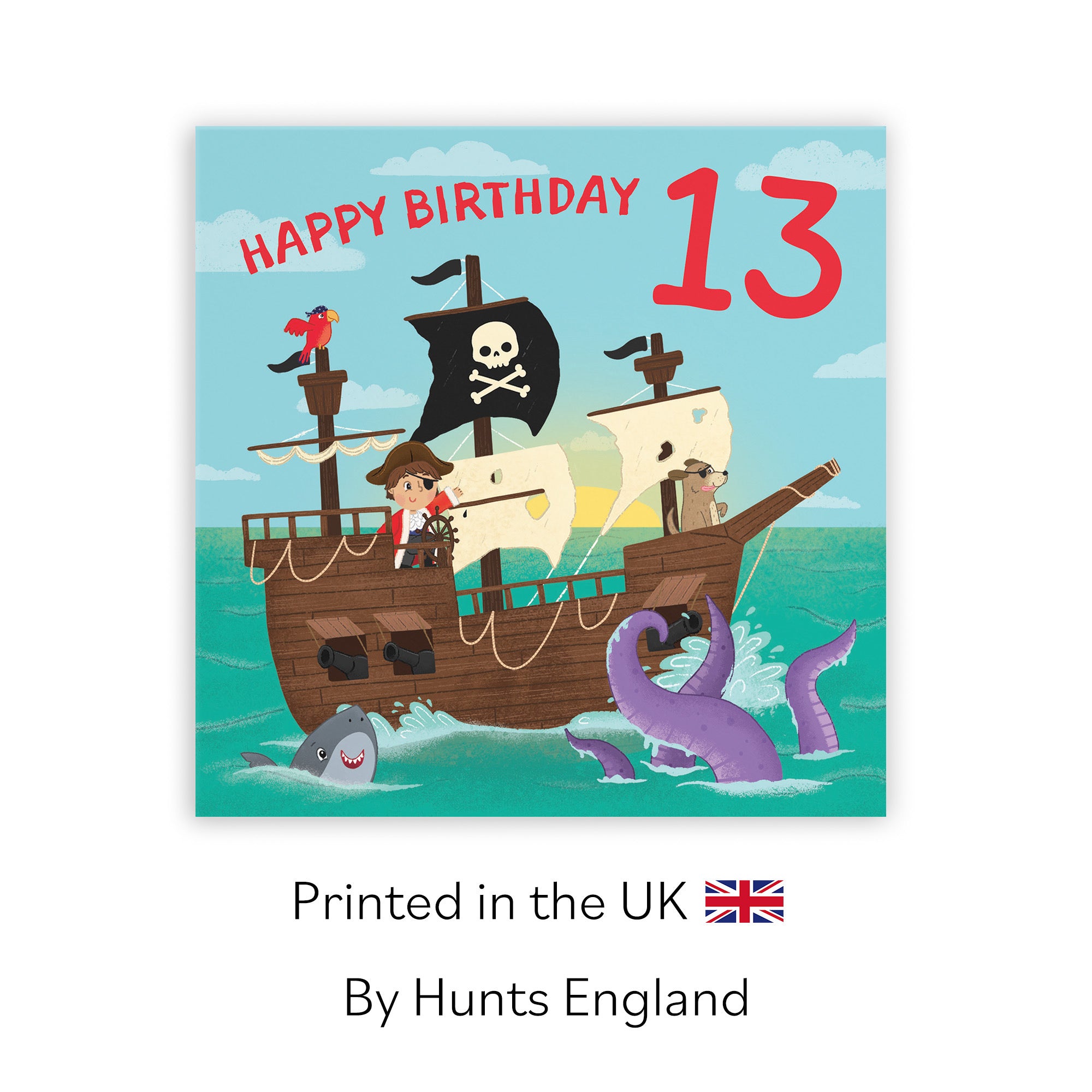 13th Boys Pirate Ship Birthday Card Imagination - Default Title (LG02017)