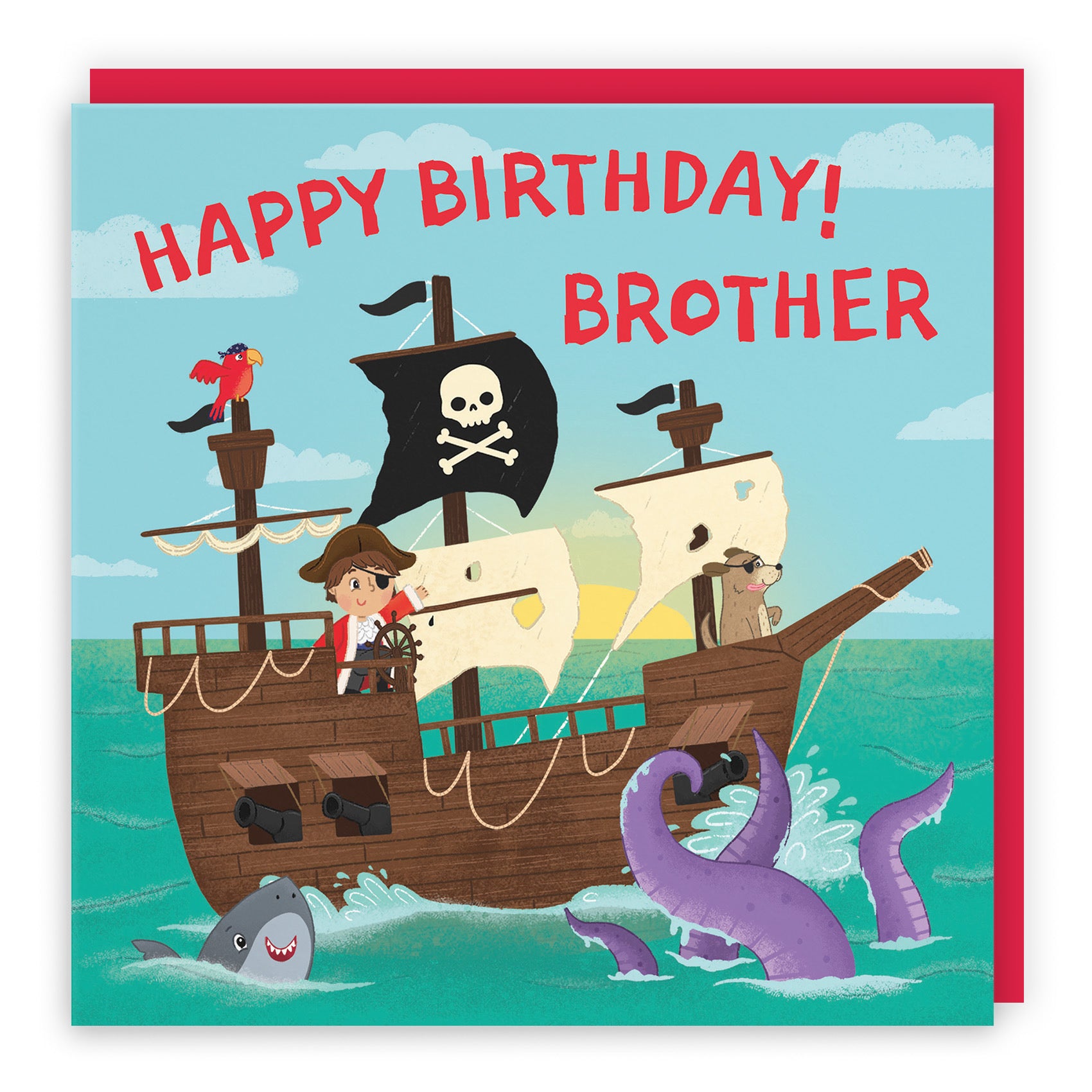 Brother Pirate Ship Kids Birthday Card Imagination - Default Title (LG02018)