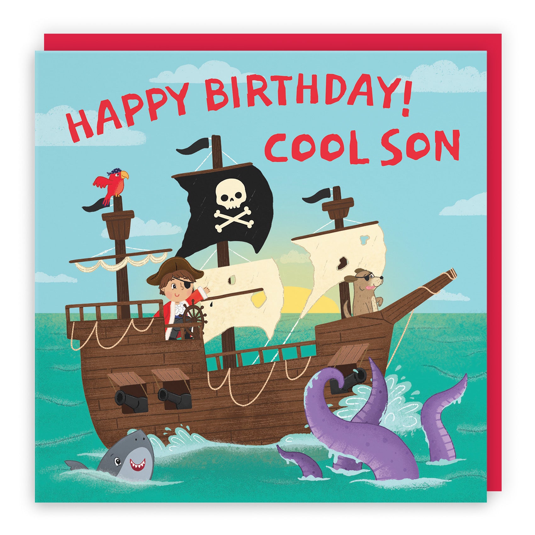 Son Pirate Ship Kids Birthday Card Imagination - Default Title (LG02021)