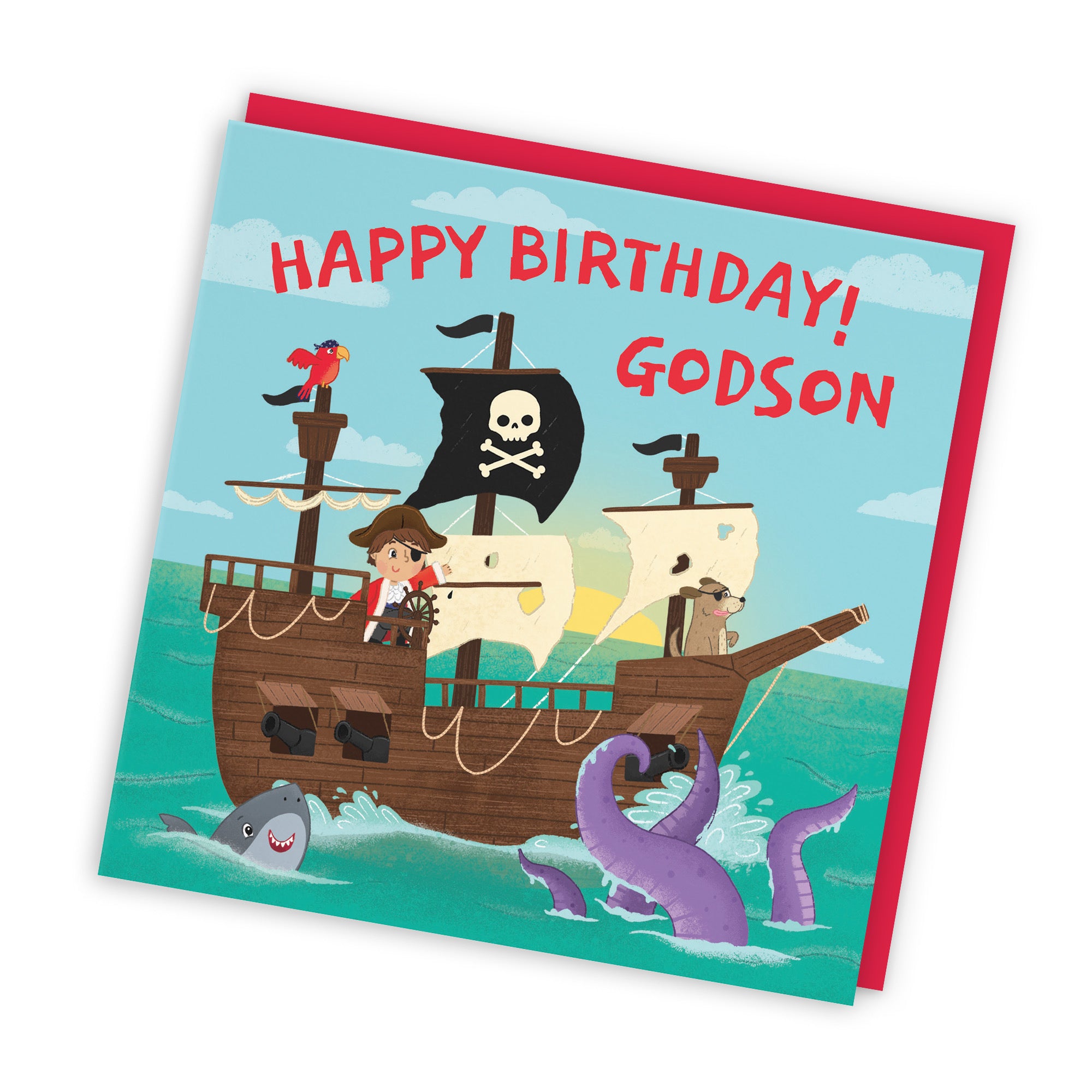 Godson Pirate Ship Kids Birthday Card Imagination - Default Title (LG02022)