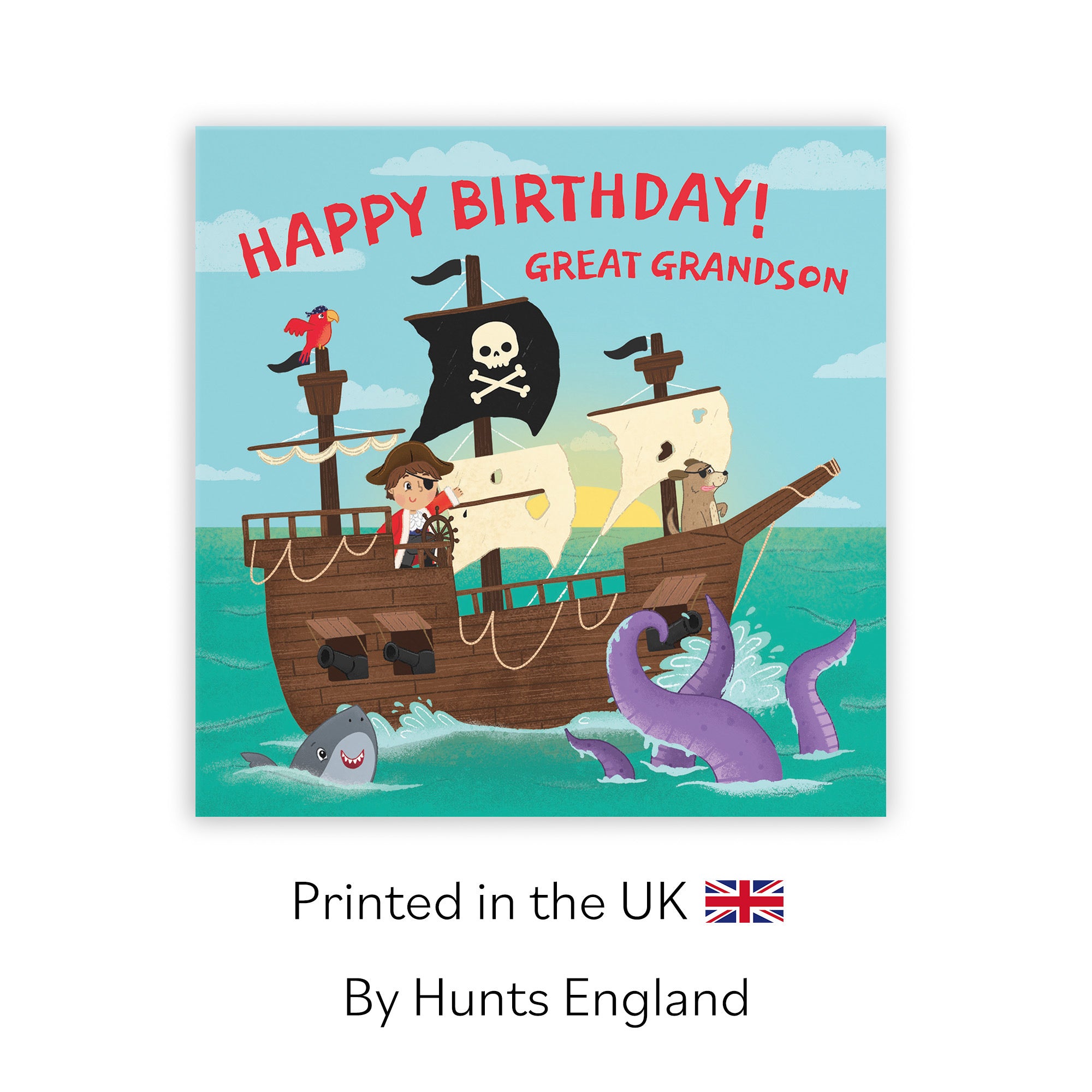 Great Grandson Pirate Ship Kids Birthday Card Imagination - Default Title (LG02023)