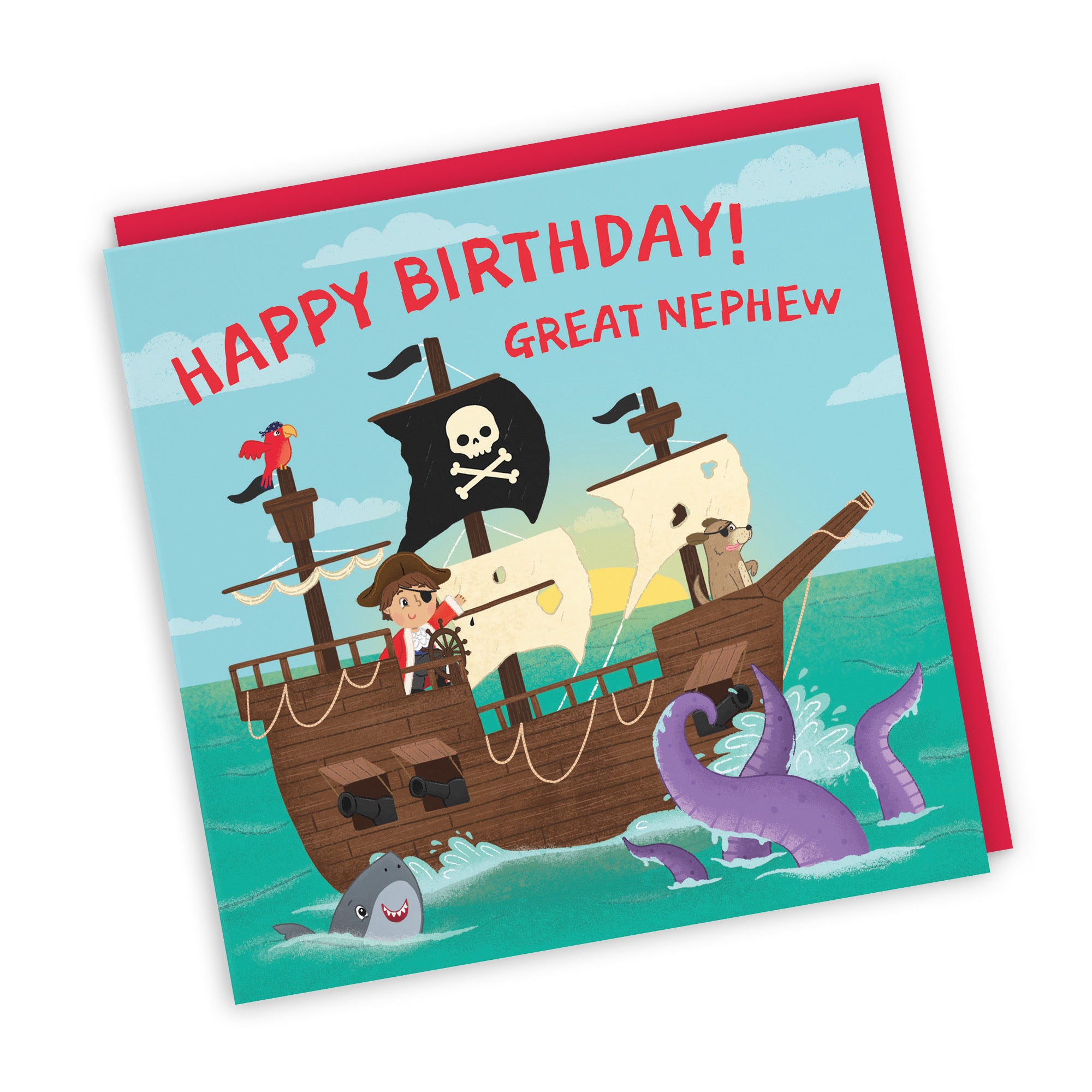 Great Nephew Pirate Ship Kids Birthday Card Imagination - Default Title (LG02024)