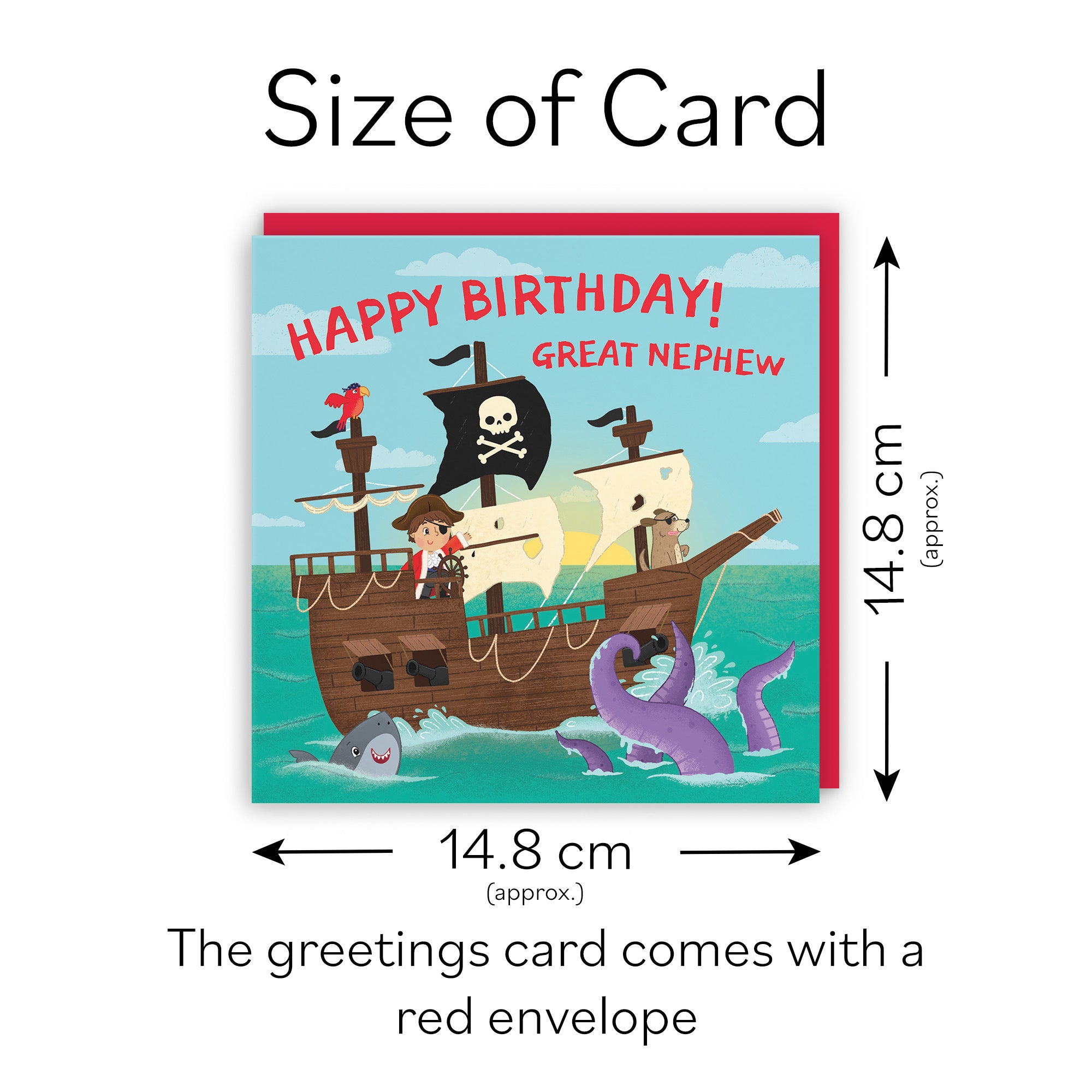 Great Nephew Pirate Ship Kids Birthday Card Imagination - Default Title (LG02024)
