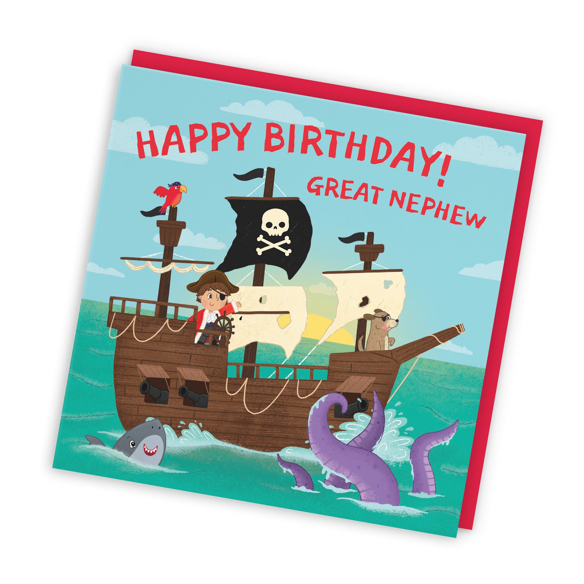 Great Nephew Pirate Ship Kids Birthday Card Imagination - Default Title (LG02024)