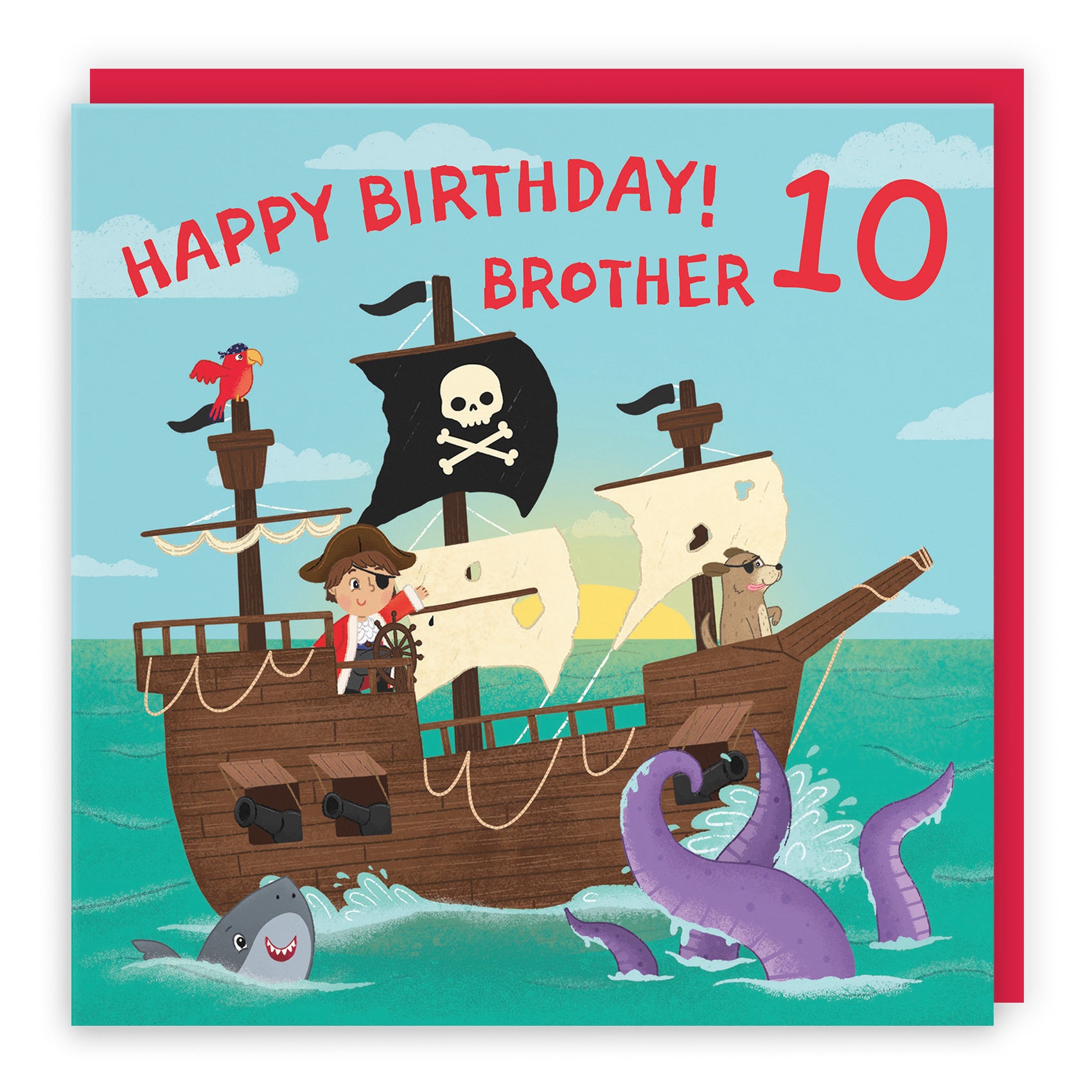 10th Brother Pirate Ship Birthday Card Imagination - Default Title (LG02026)