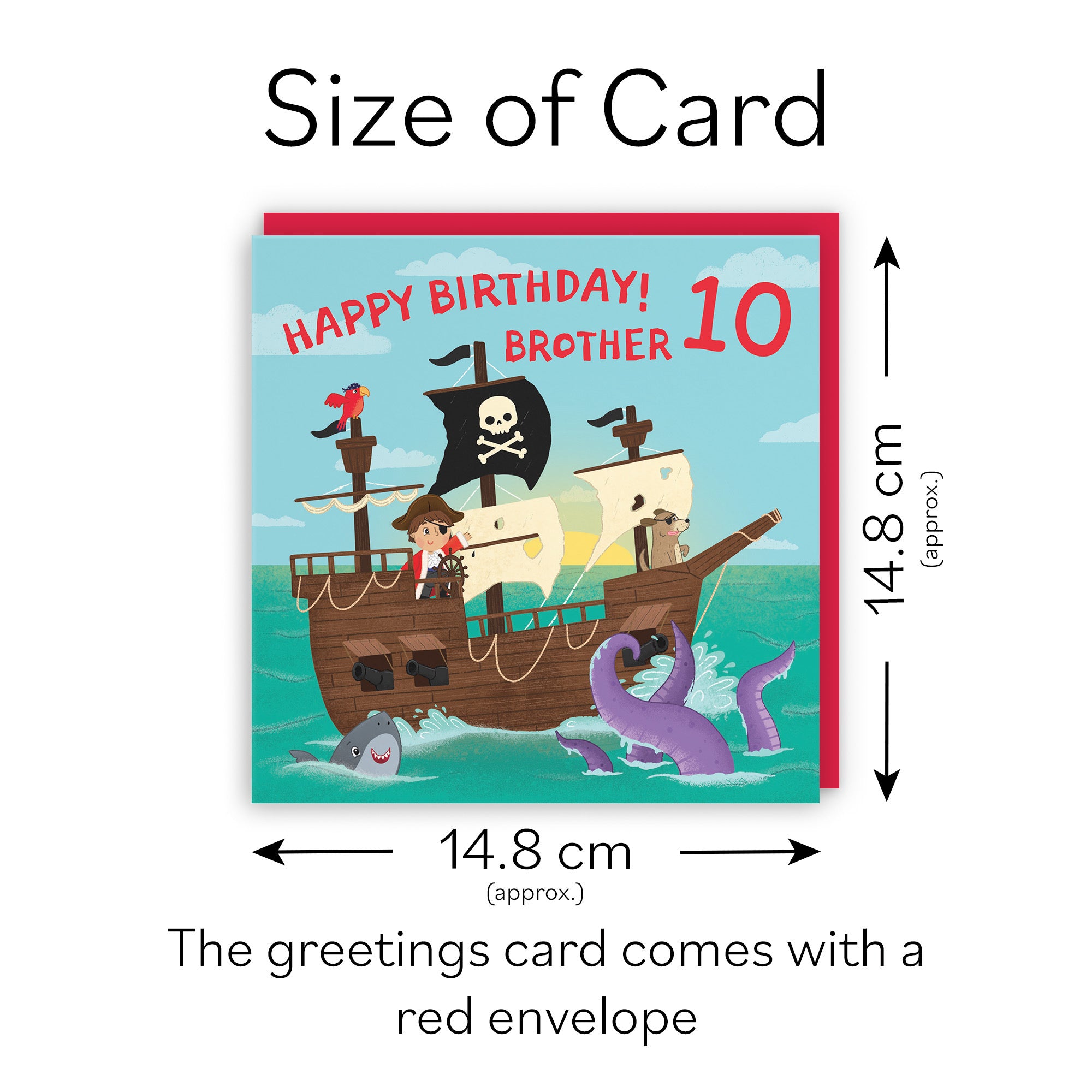 10th Brother Pirate Ship Birthday Card Imagination - Default Title (LG02026)