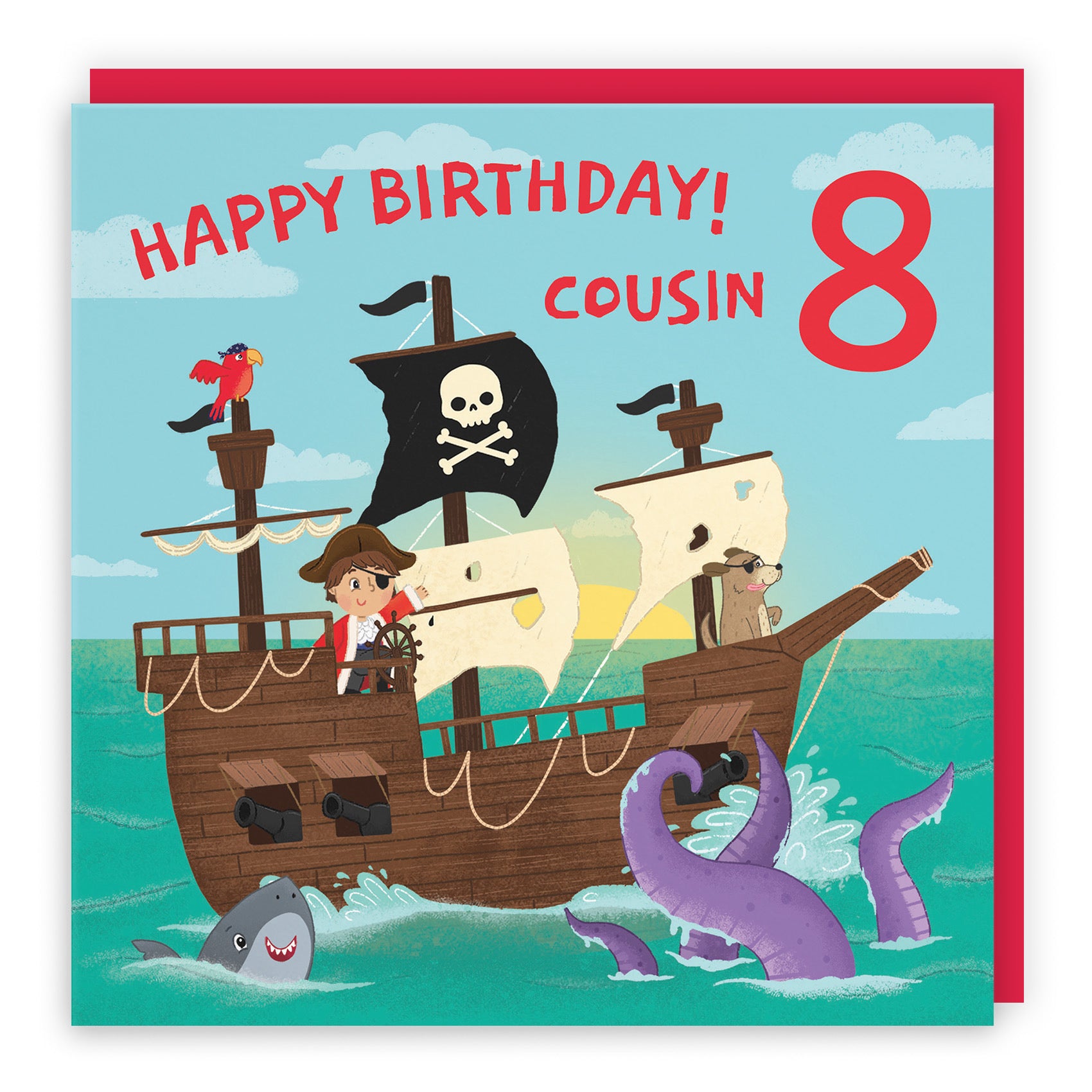 8th Cousin Pirate Ship Birthday Card Imagination - Default Title (LG02028)