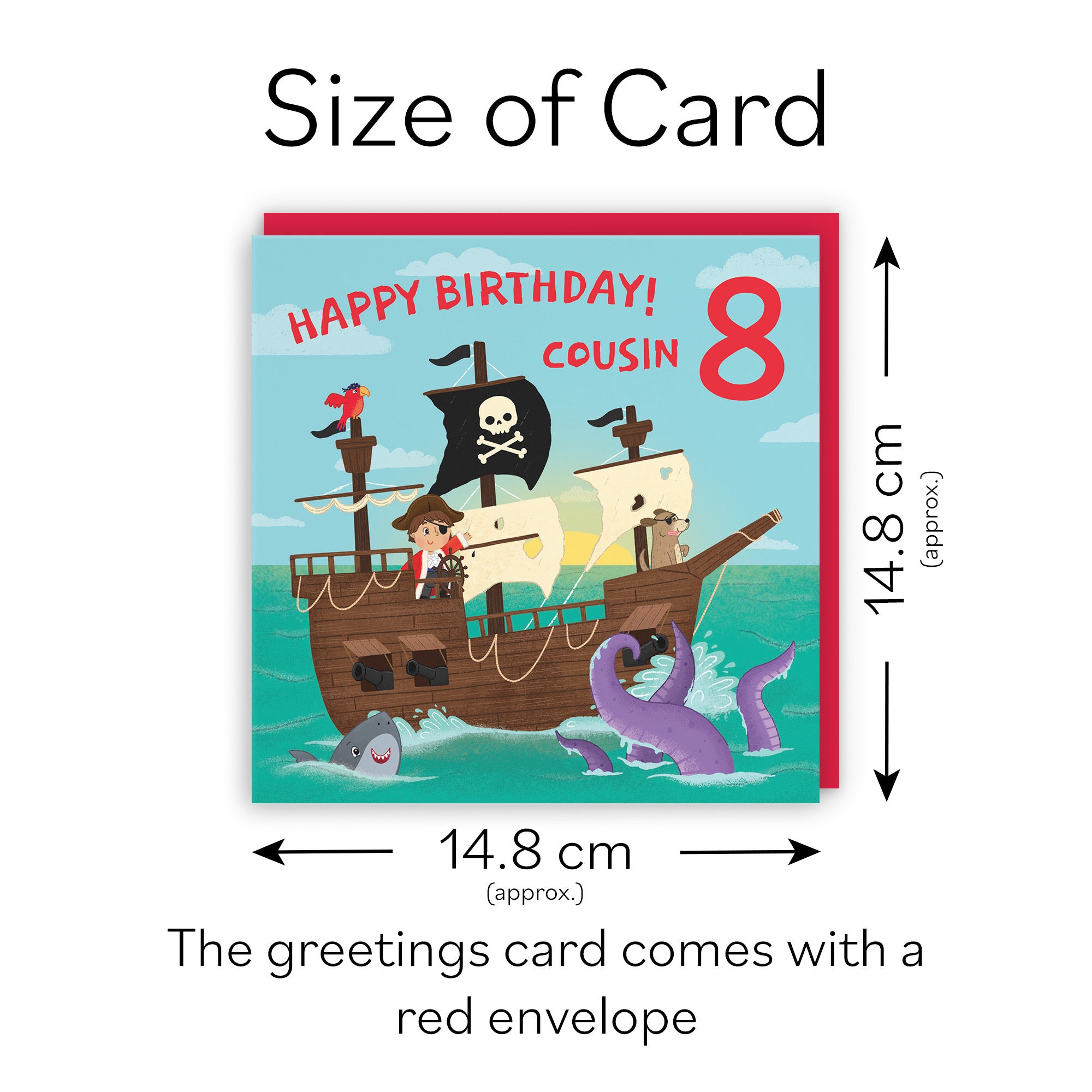 8th Cousin Pirate Ship Birthday Card Imagination - Default Title (LG02028)