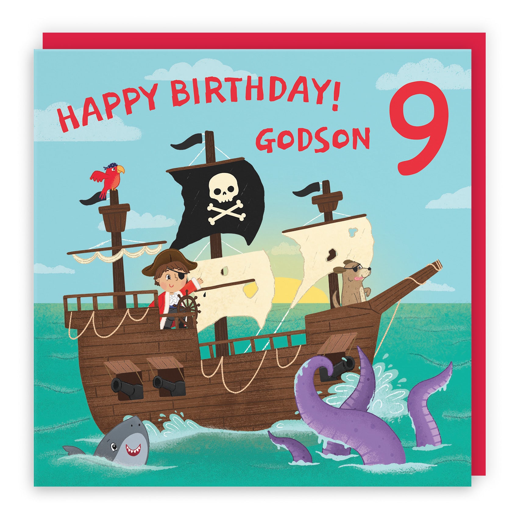9th Godson Pirate Ship Birthday Card Imagination - Default Title (LG02030)