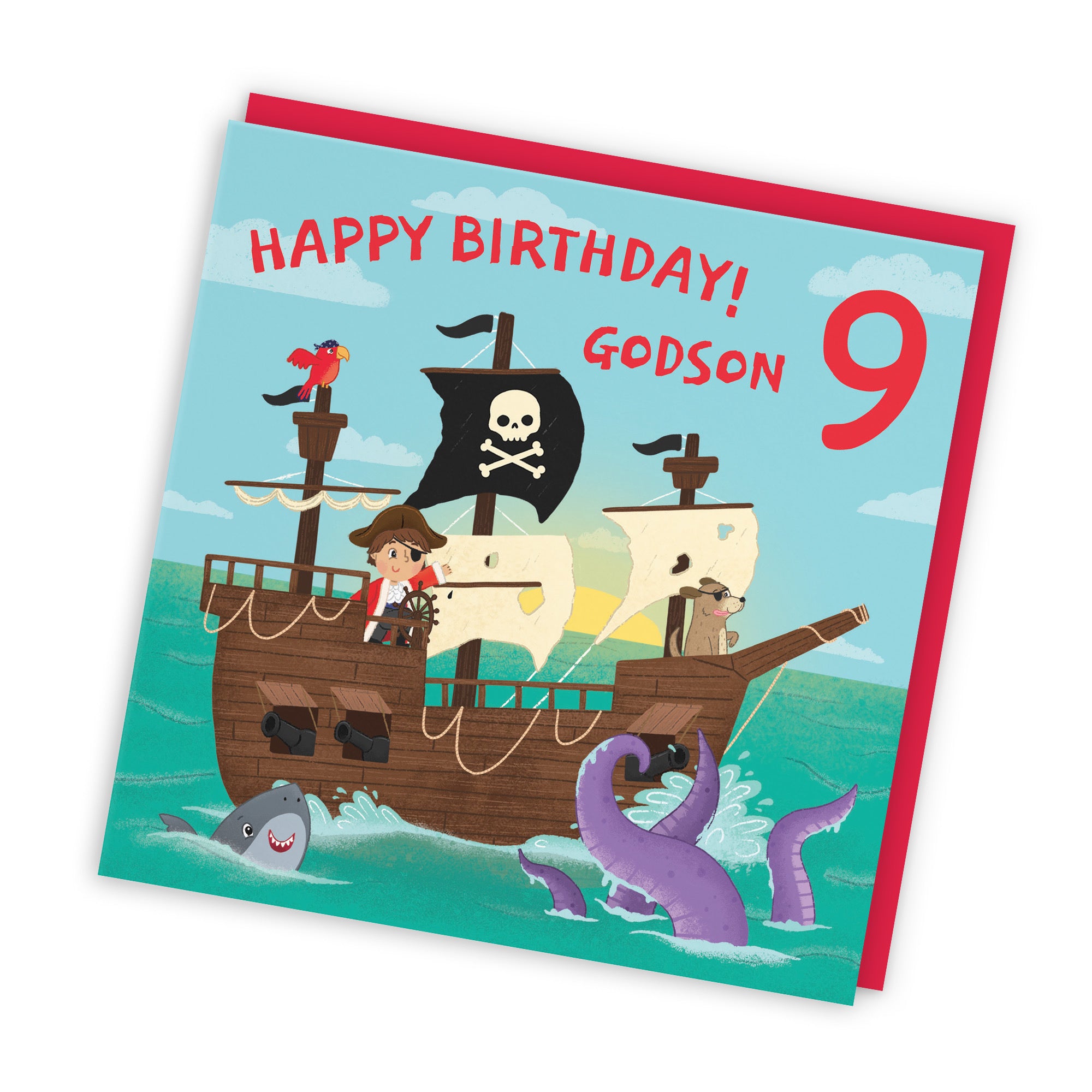 9th Godson Pirate Ship Birthday Card Imagination - Default Title (LG02030)