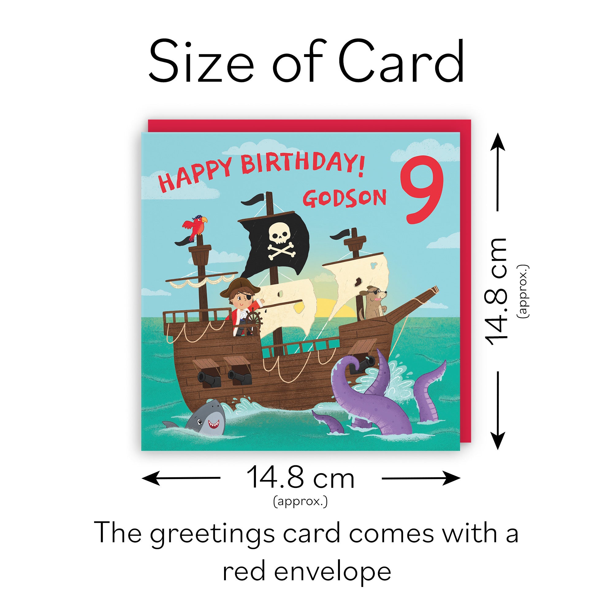 9th Godson Pirate Ship Birthday Card Imagination - Default Title (LG02030)