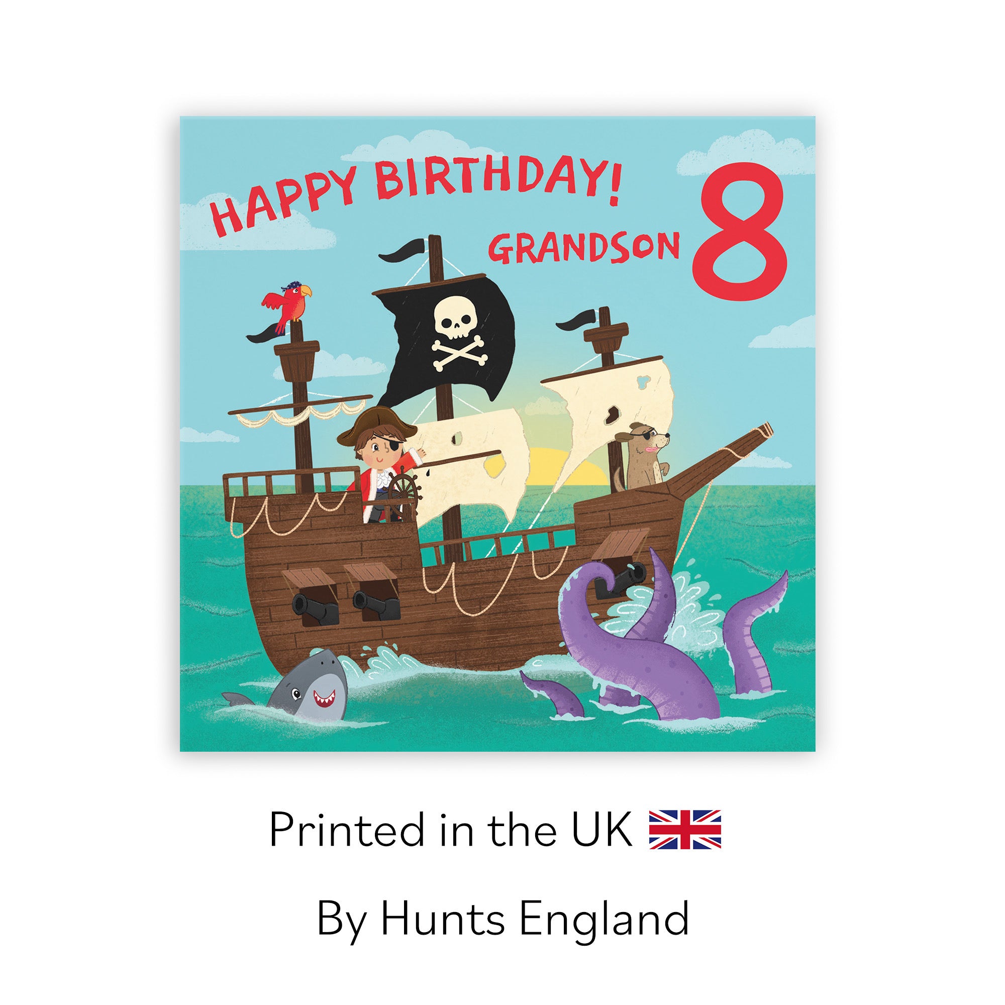 8th Grandson Pirate Ship Birthday Card Imagination - Default Title (LG02031)