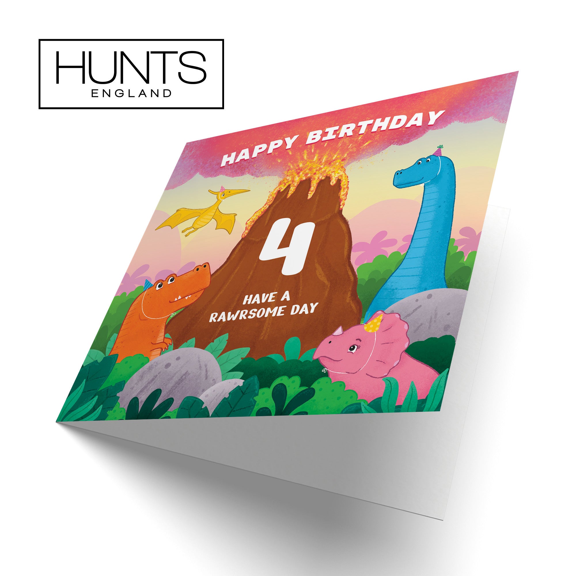 4th Dinosaur Birthday Card Volcano Imagination - Default Title (LG02034)