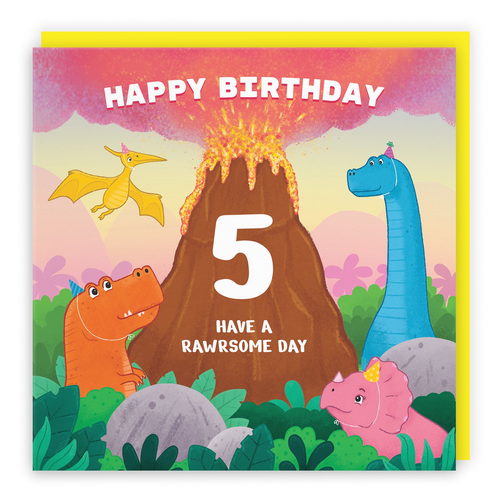 5th Dinosaur Birthday Card Volcano Imagination - Default Title (LG02035)