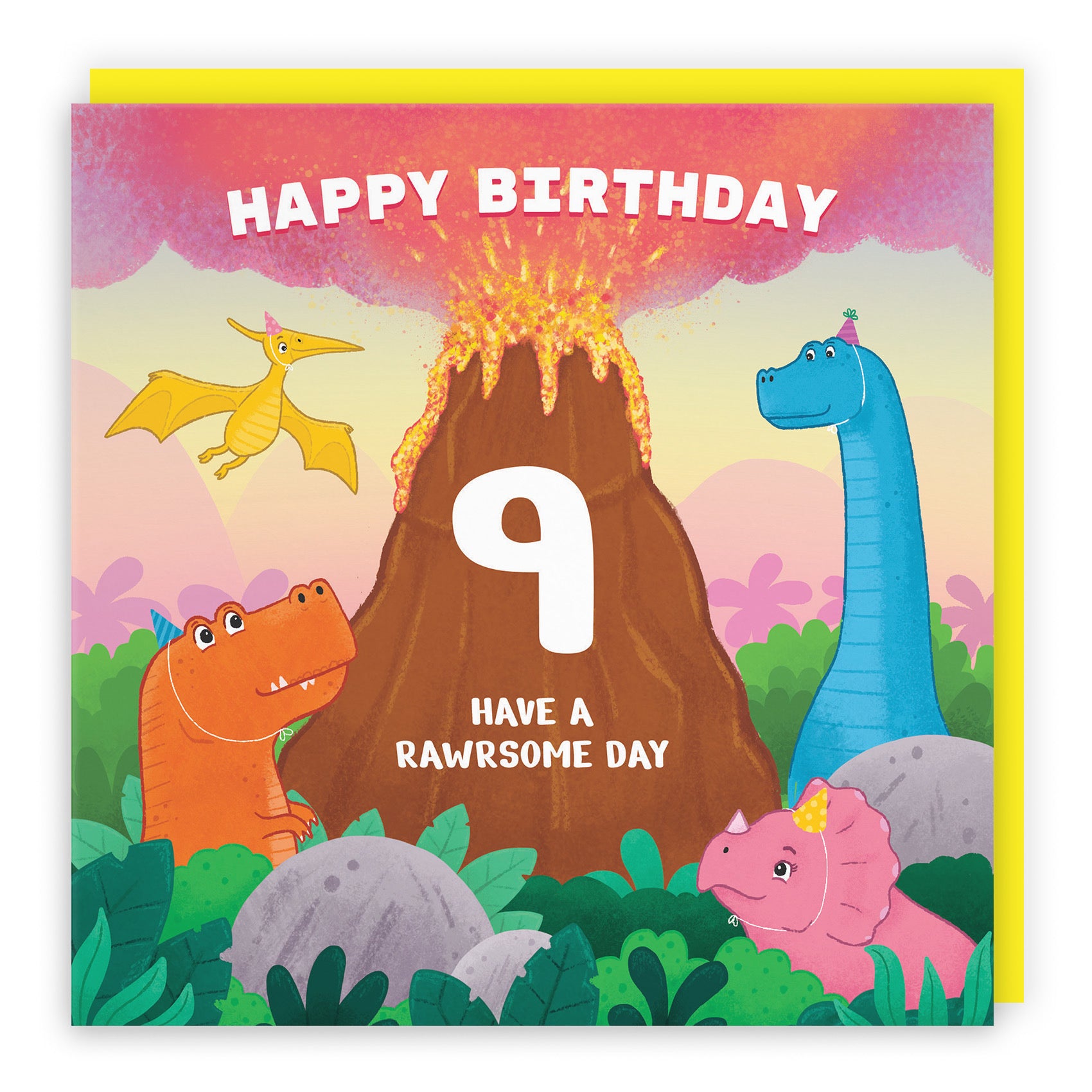 9th Dinosaur Birthday Card Volcano Imagination - Default Title (LG02039)