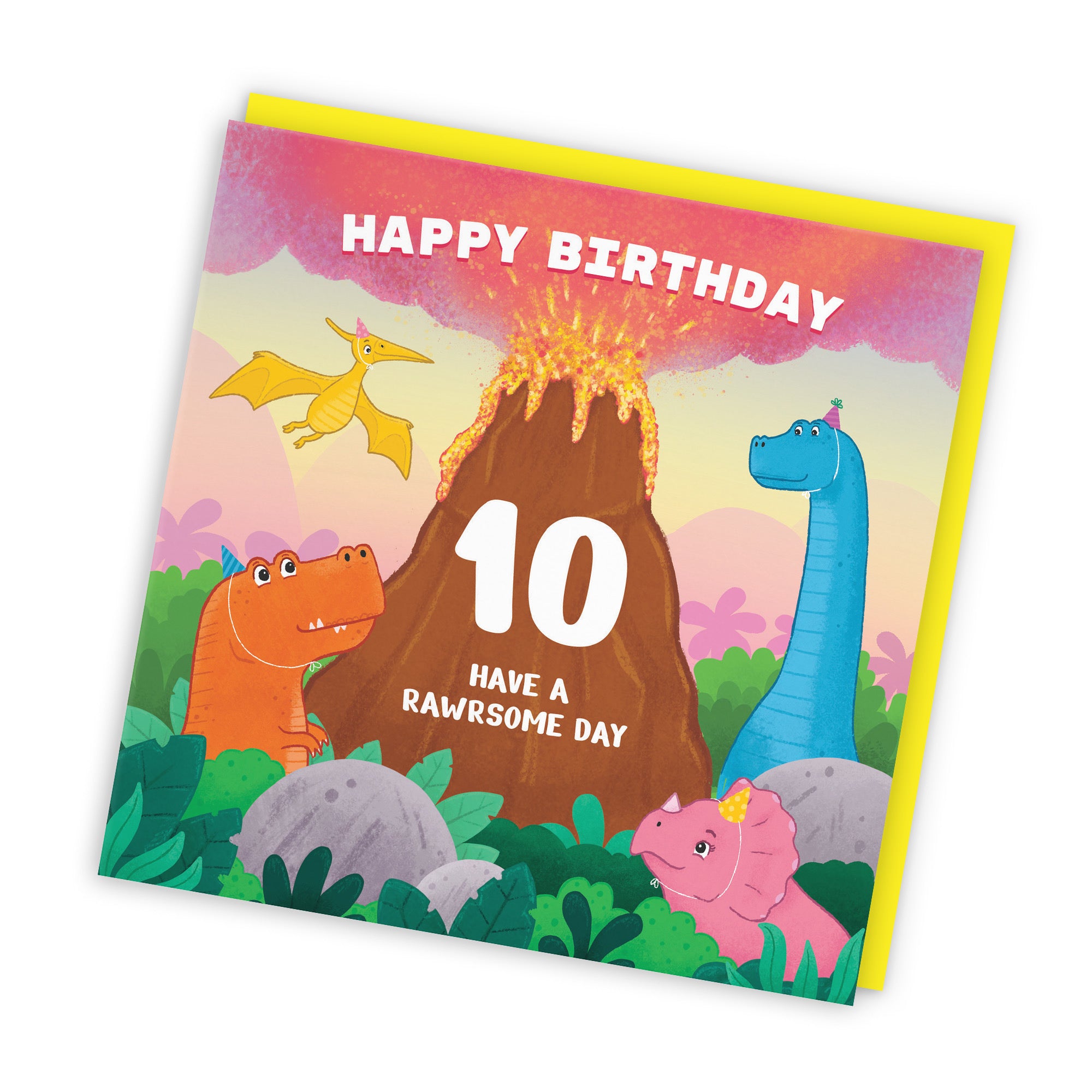 10th Dinosaur Birthday Card Volcano Imagination - Default Title (LG02040)