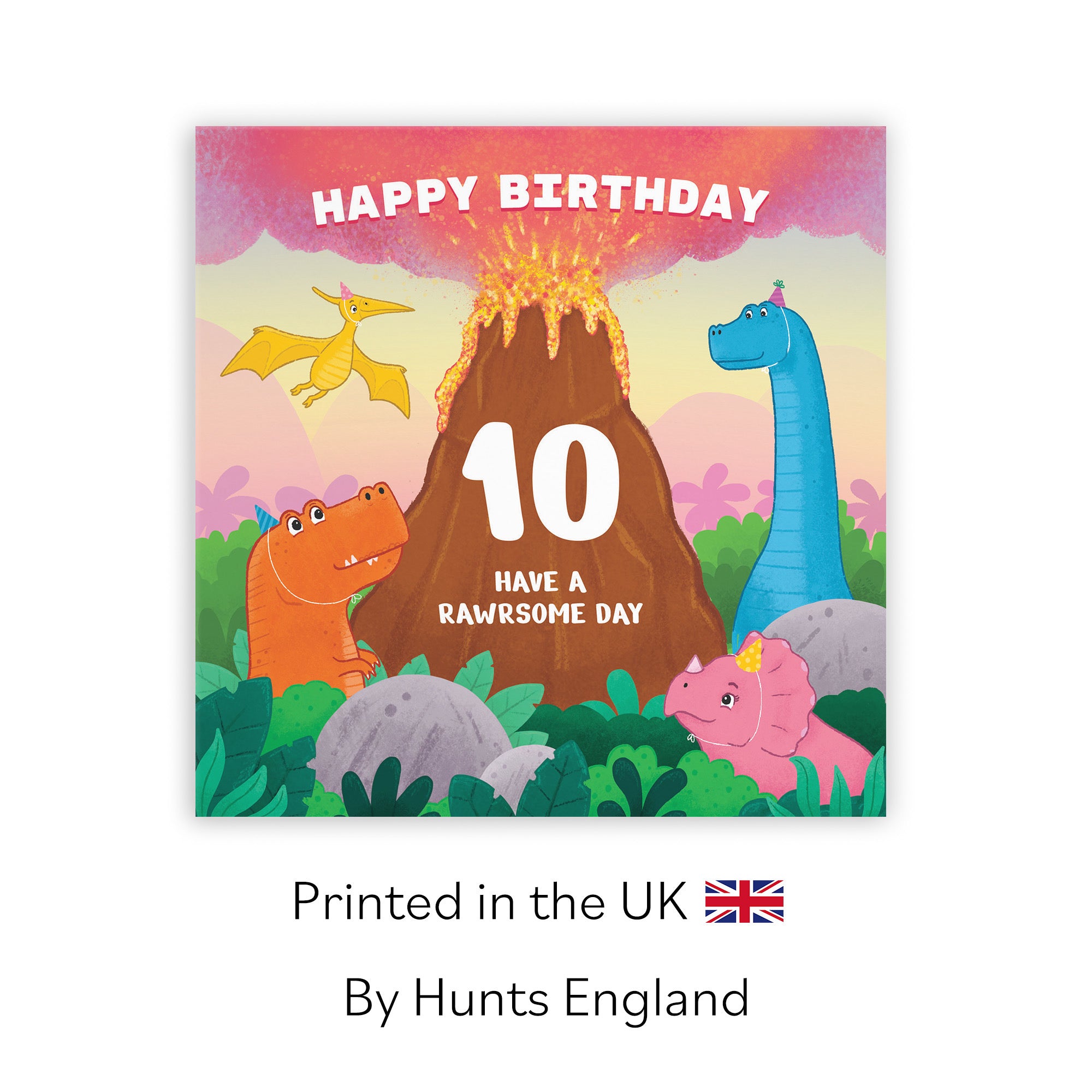 10th Dinosaur Birthday Card Volcano Imagination - Default Title (LG02040)