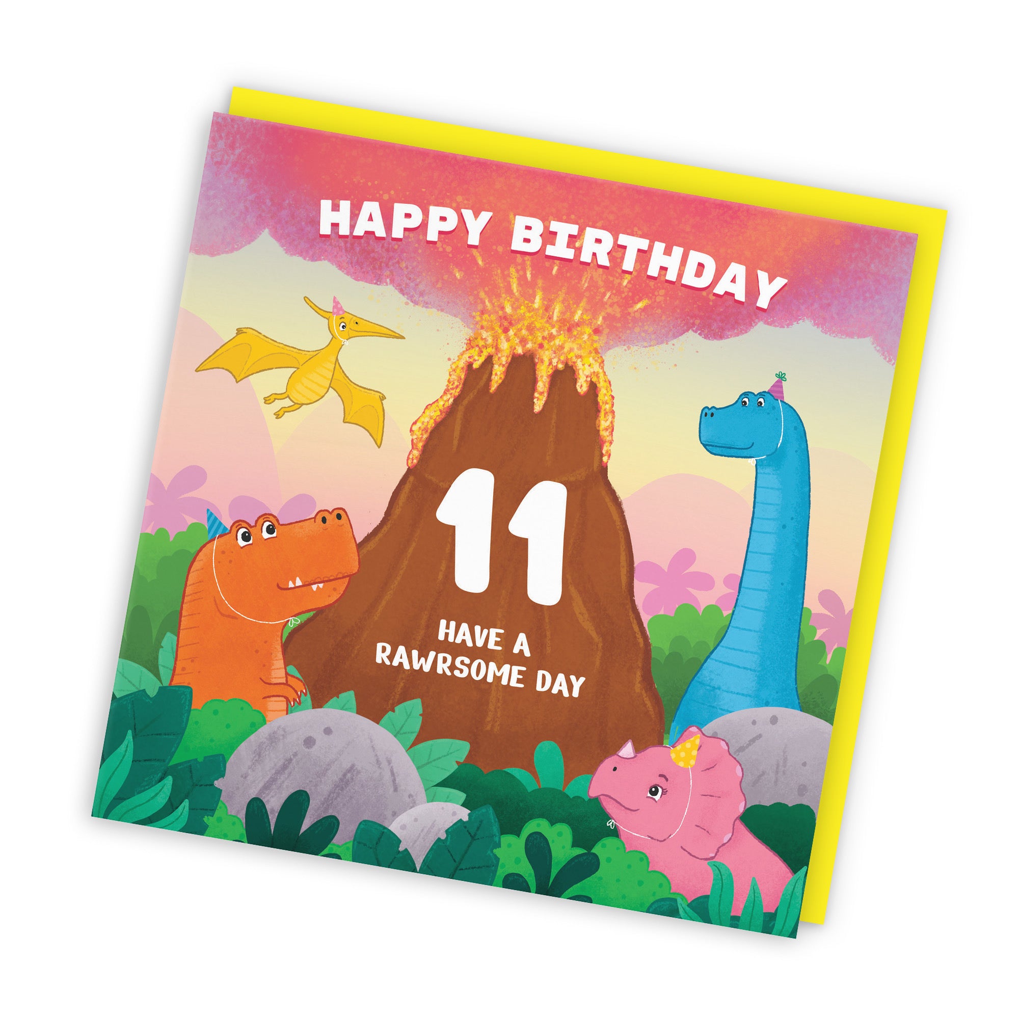 11th Dinosaur Birthday Card Volcano Imagination - Default Title (LG02041)