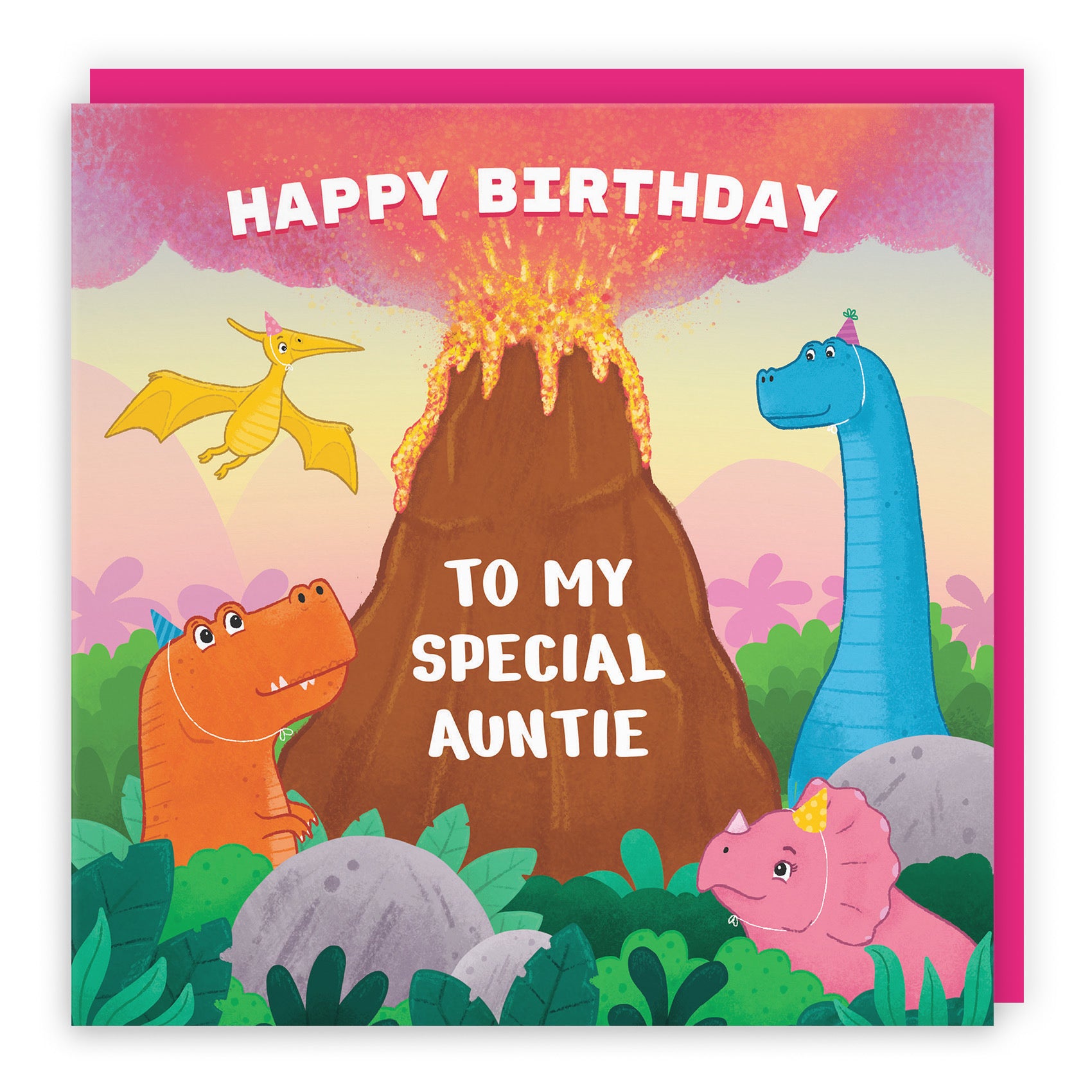 Auntie Dinosaur Birthday Card Volcano Imagination - Default Title (LG02044)