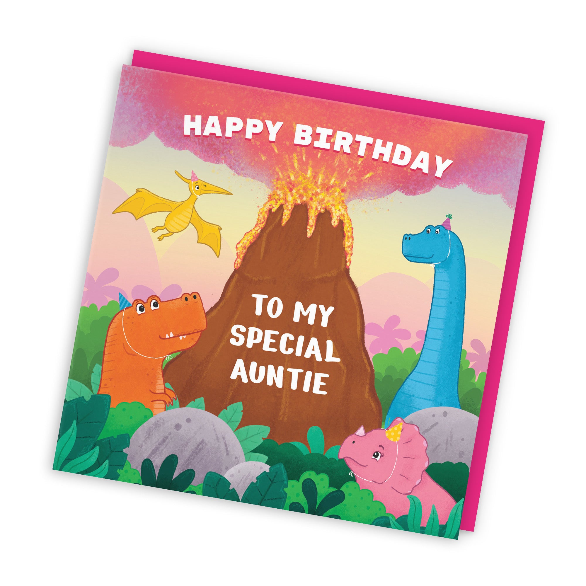 Auntie Dinosaur Birthday Card Volcano Imagination - Default Title (LG02044)