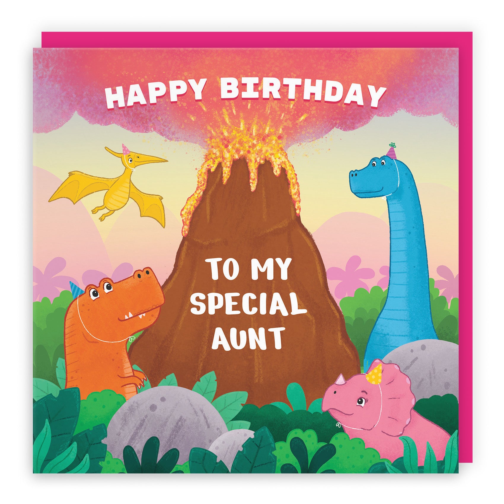 Aunt Dinosaur Birthday Card Volcano Imagination - Default Title (LG02045)
