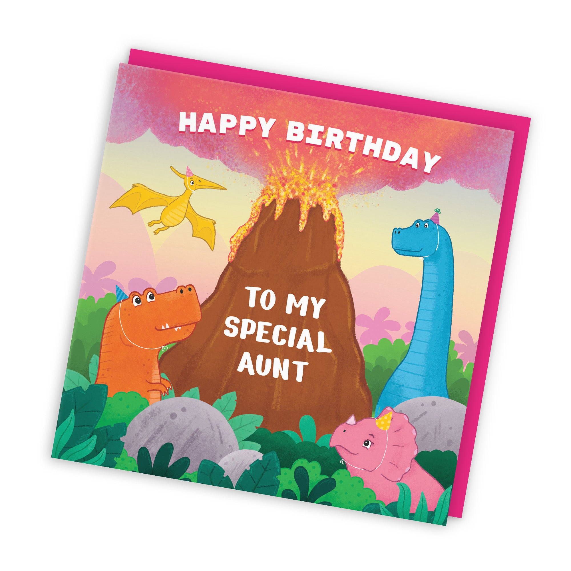 Aunt Dinosaur Birthday Card Volcano Imagination - Default Title (LG02045)