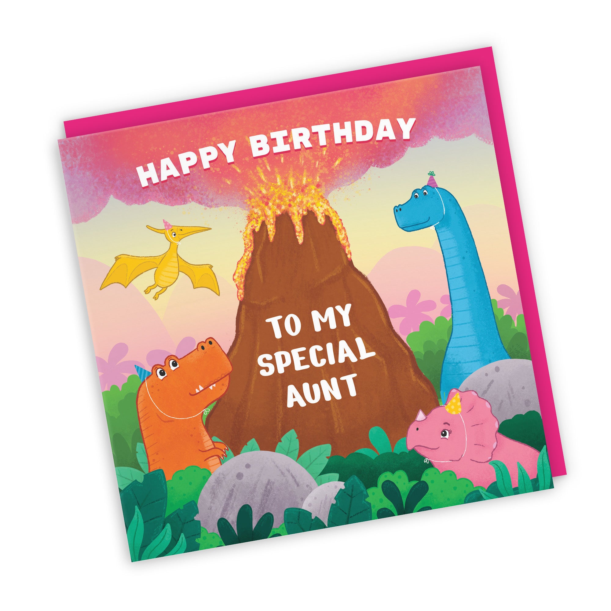 Aunt Dinosaur Birthday Card Volcano Imagination - Default Title (LG02045)