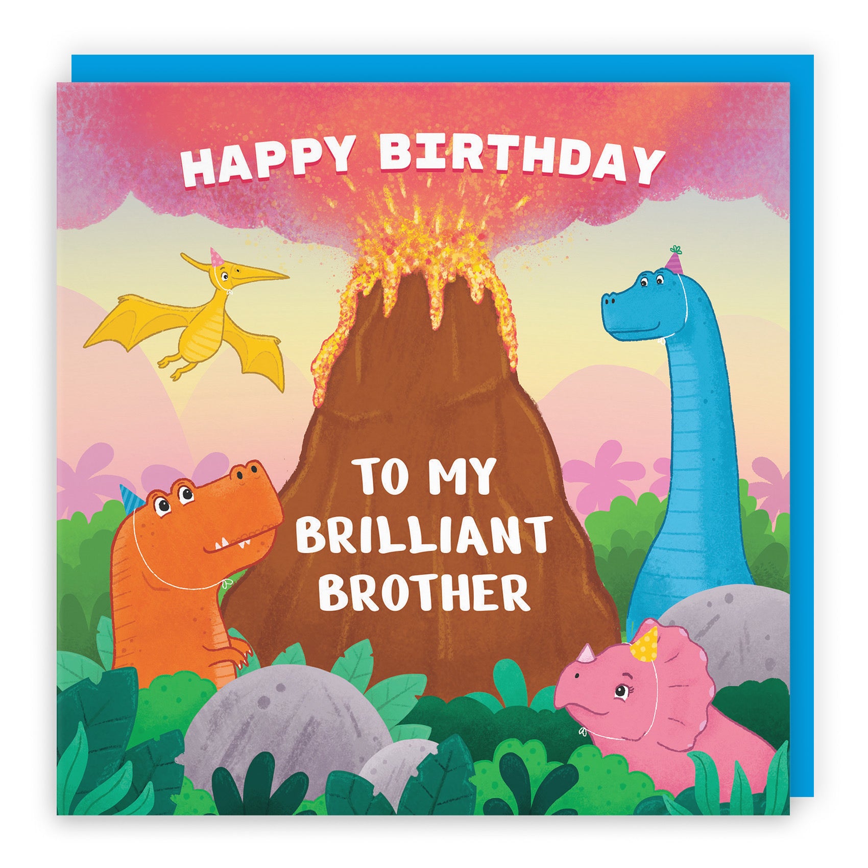 Brother Dinosaur Children's Birthday Card Volcano Imagination - Default Title (LG02047)