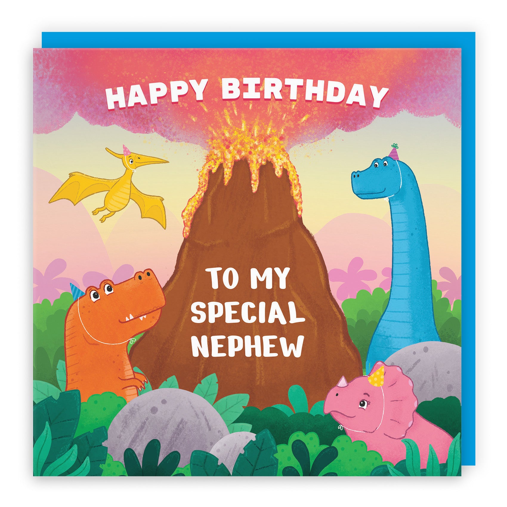 Nephew Dinosaur Children's Birthday Card Volcano Imagination - Default Title (LG02051)