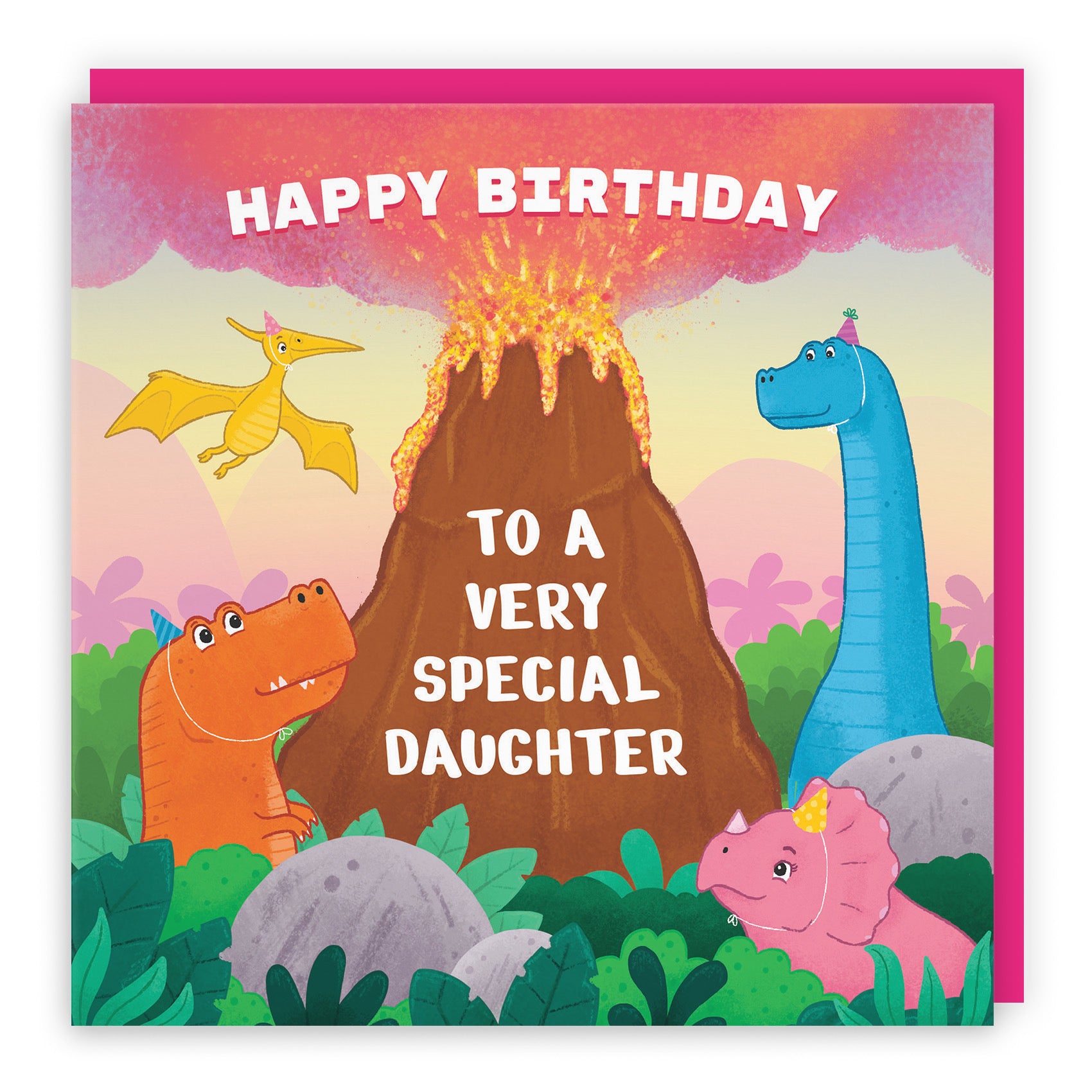 Daughter Dinosaur Children's Birthday Card Volcano Imagination - Default Title (LG02053)