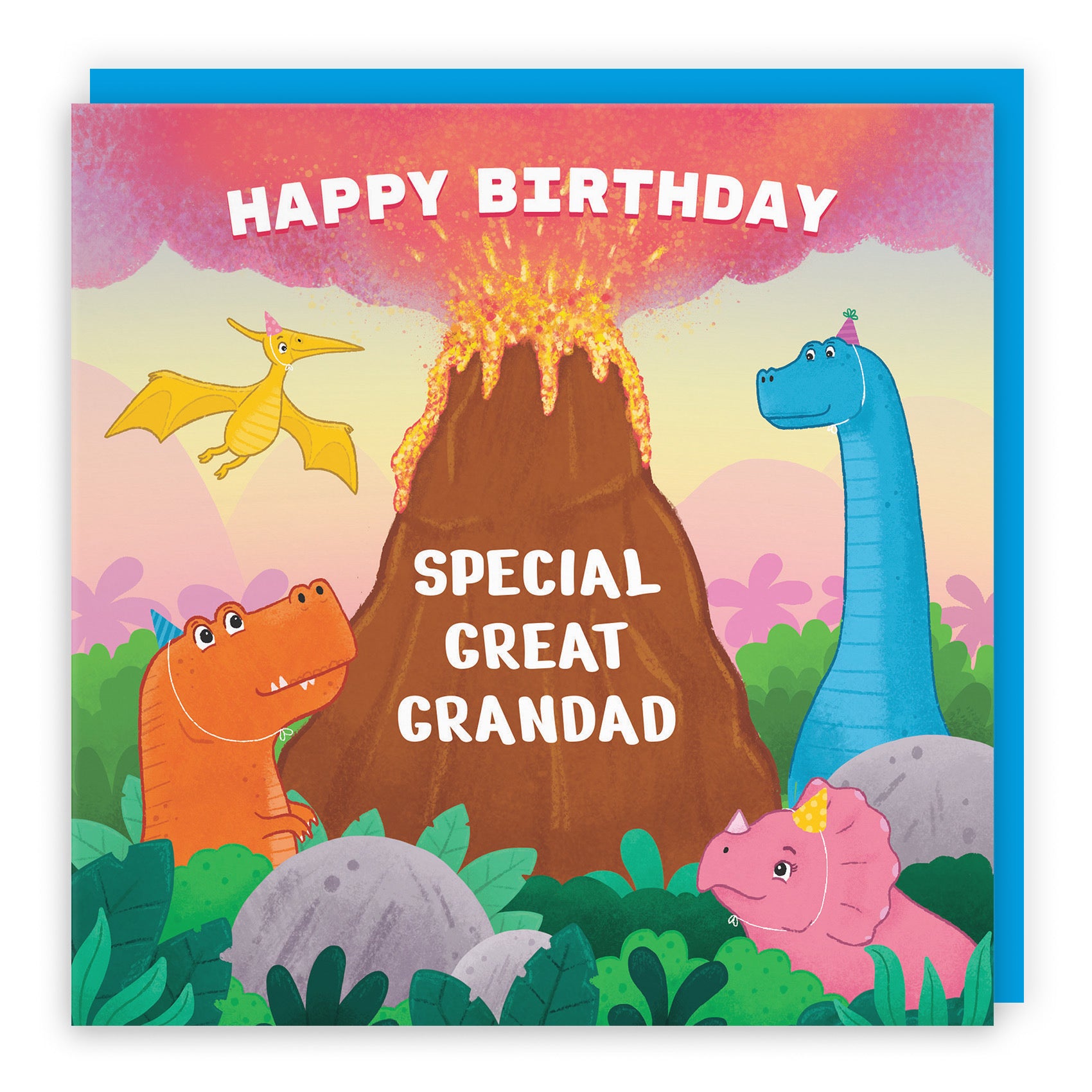 Great Grandad Dinosaur Birthday Card Volcano Imagination - Default Title (LG02059)