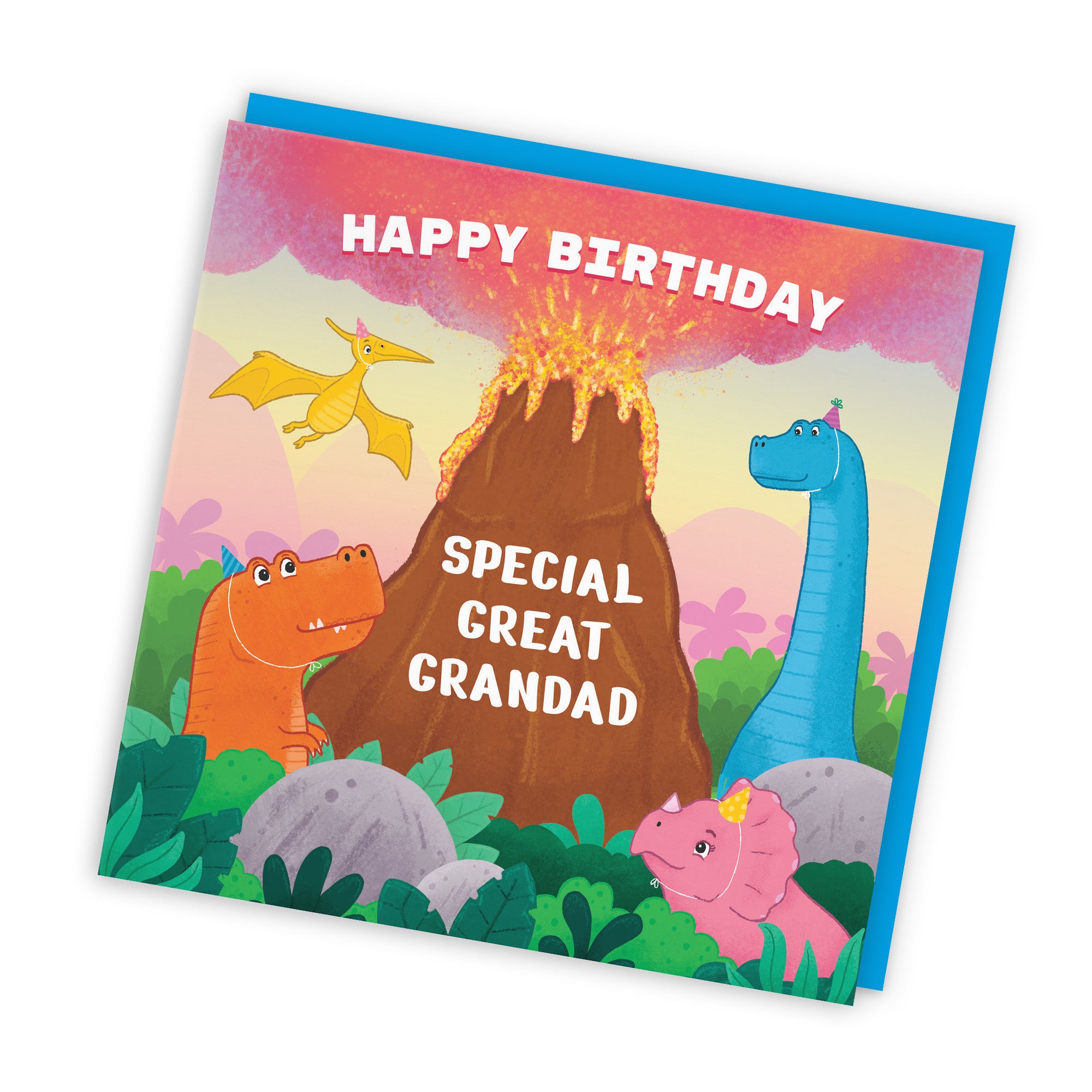 Great Grandad Dinosaur Birthday Card Volcano Imagination - Default Title (LG02059)