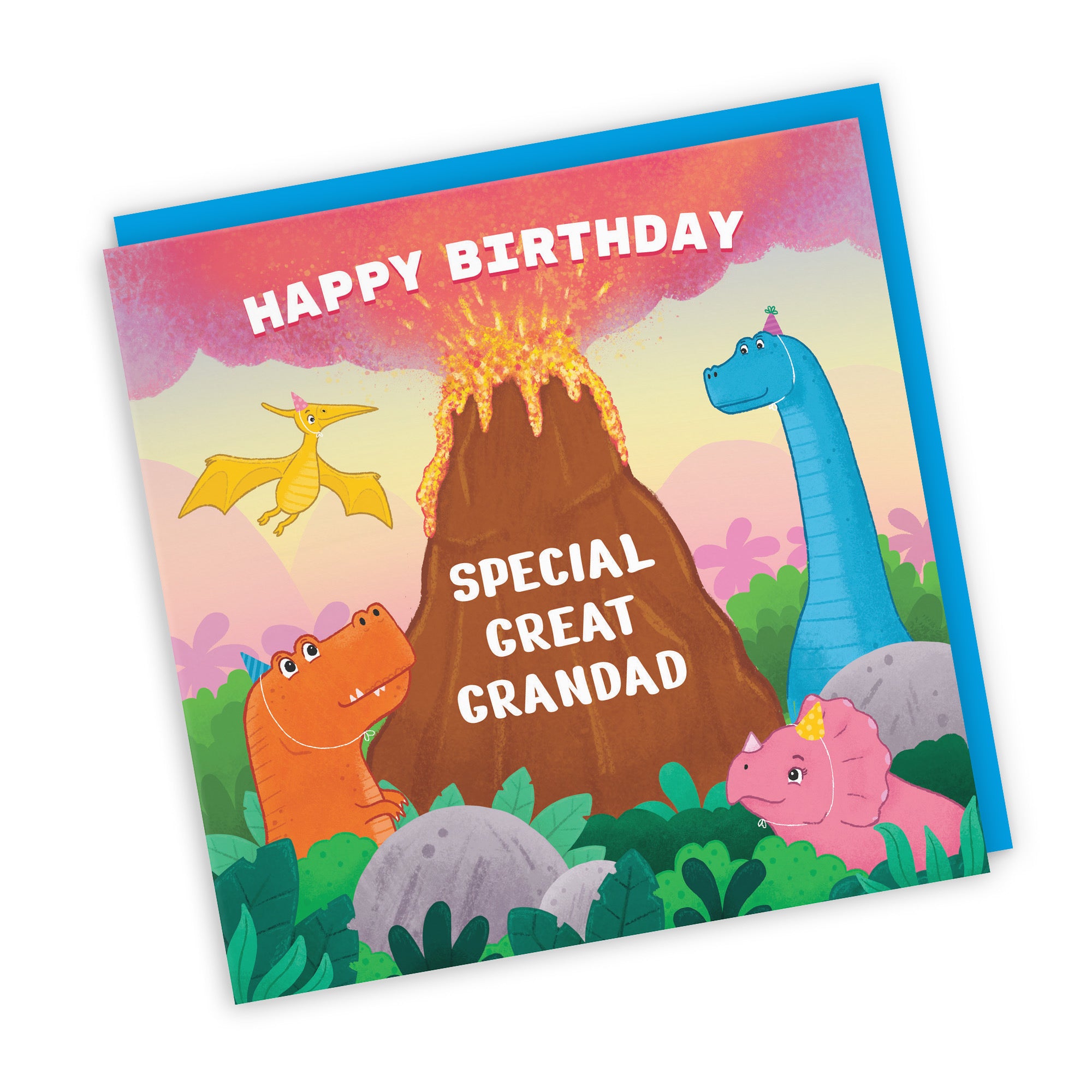 Great Grandad Dinosaur Birthday Card Volcano Imagination - Default Title (LG02059)