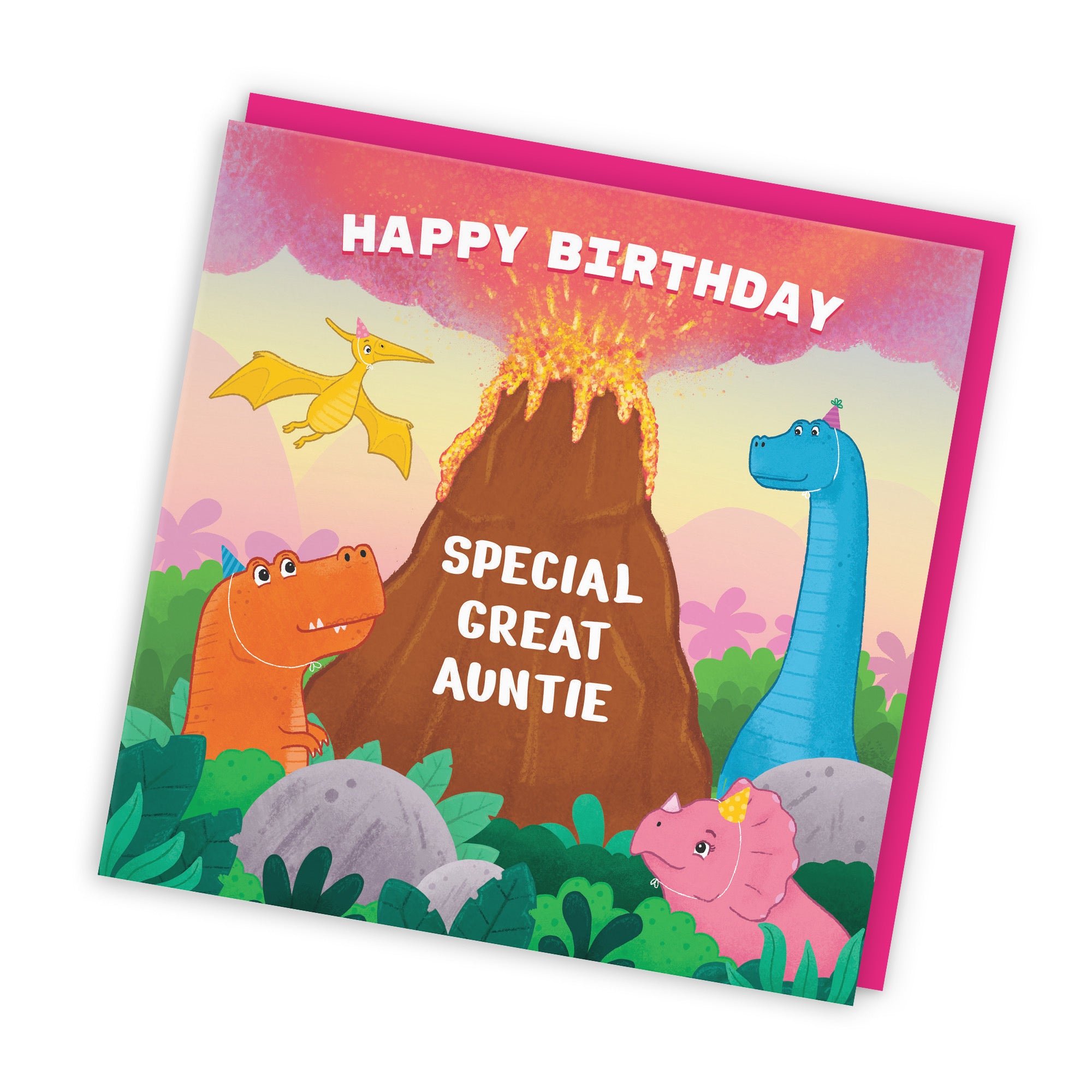 Great Auntie Dinosaur Birthday Card Volcano Imagination - Default Title (LG02060)