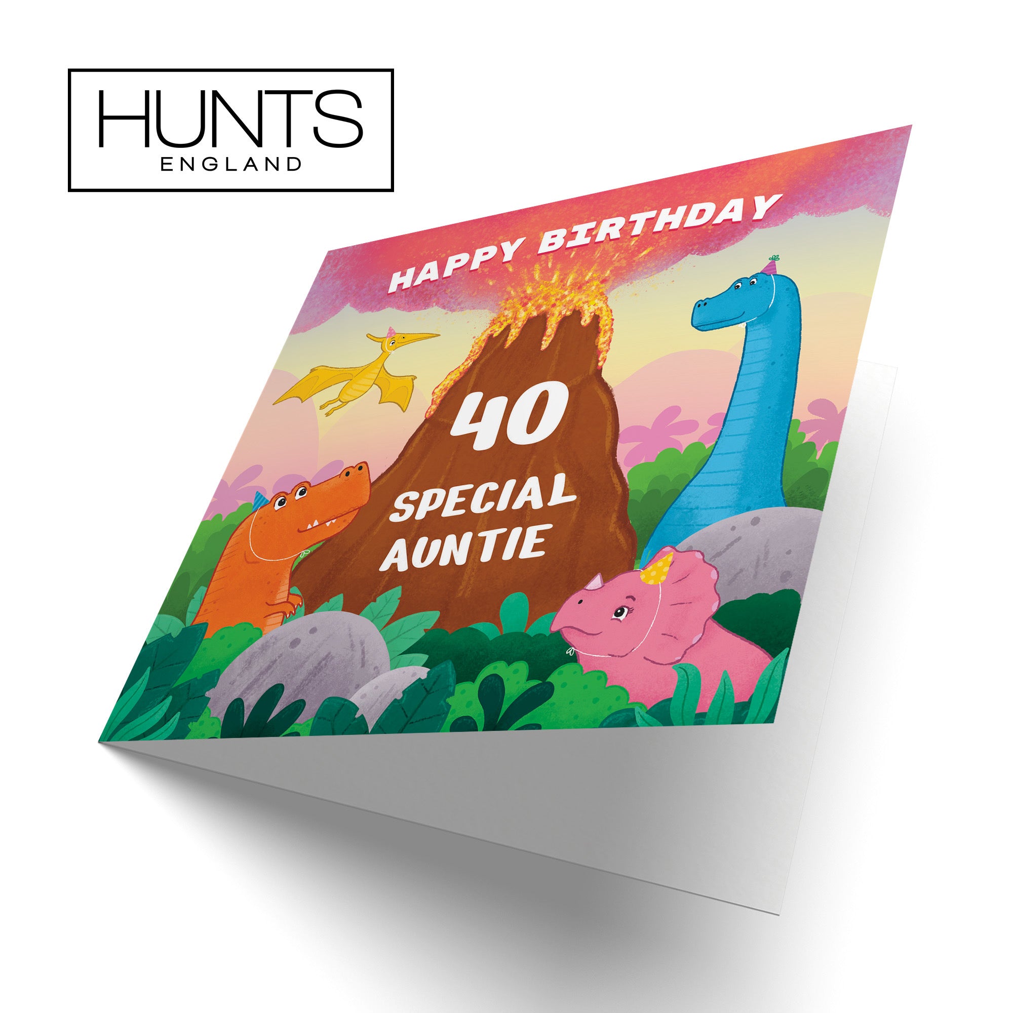 40th Auntie Dinosaur Birthday Card Volcano Imagination - Default Title (LG02062)