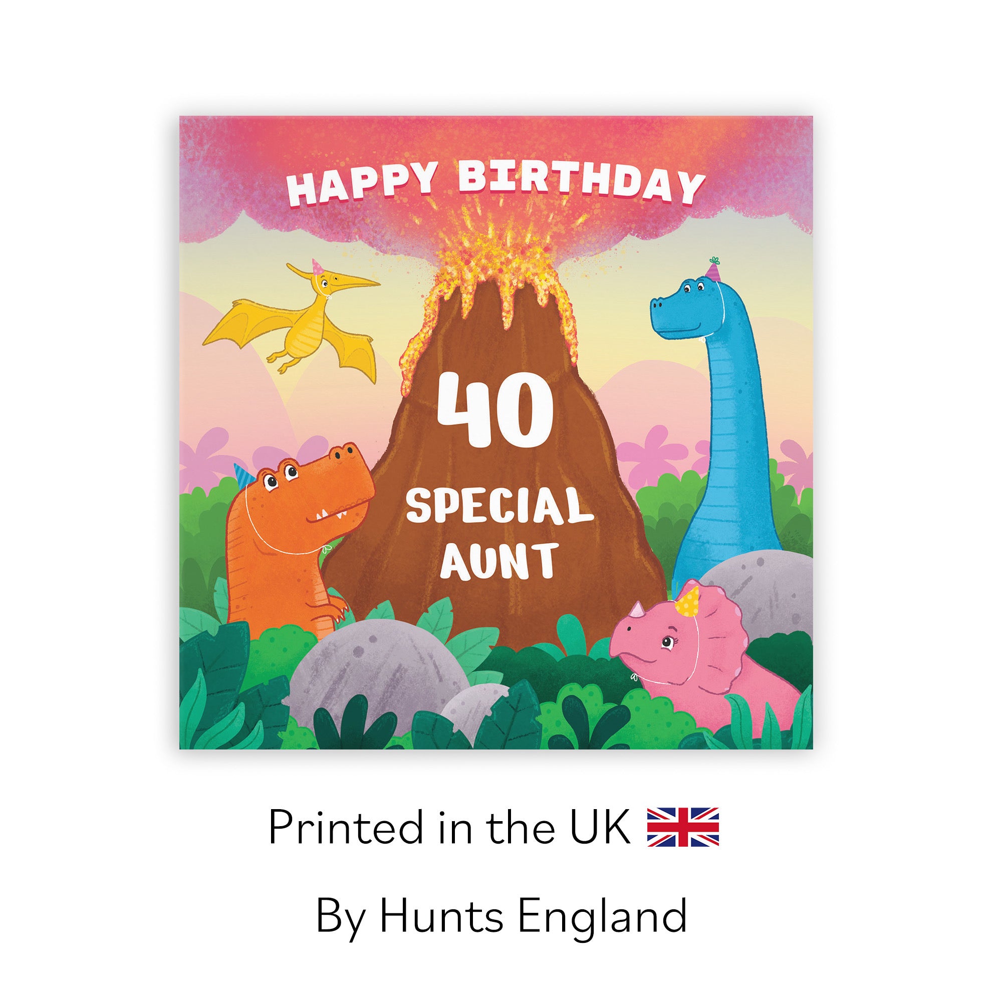 40th Aunt Dinosaur Birthday Card Volcano Imagination - Default Title (LG02063)
