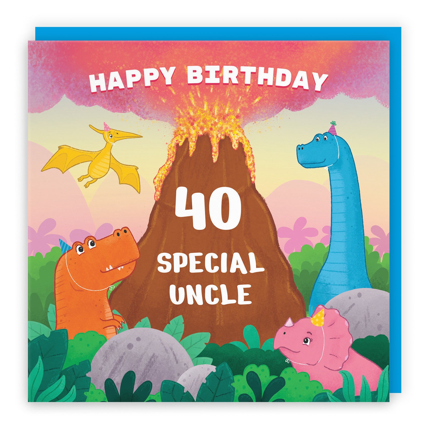 40th Uncle Dinosaur Birthday Card Volcano Imagination - Default Title (LG02064)