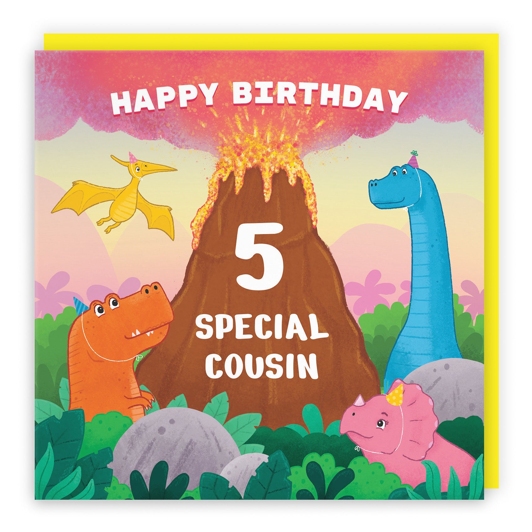 5th Cousin Dinosaur Children's Birthday Card Volcano Imagination - Default Title (LG02065)
