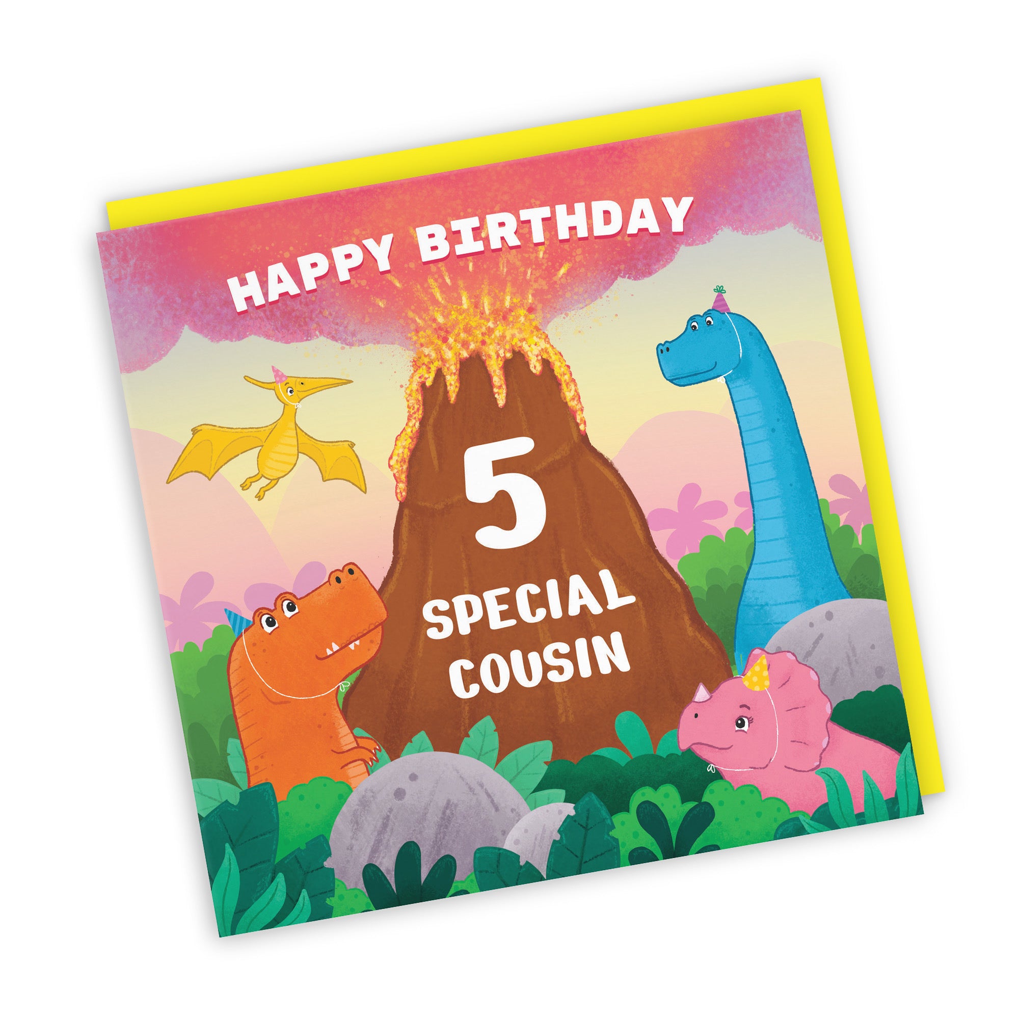 5th Cousin Dinosaur Children's Birthday Card Volcano Imagination - Default Title (LG02065)