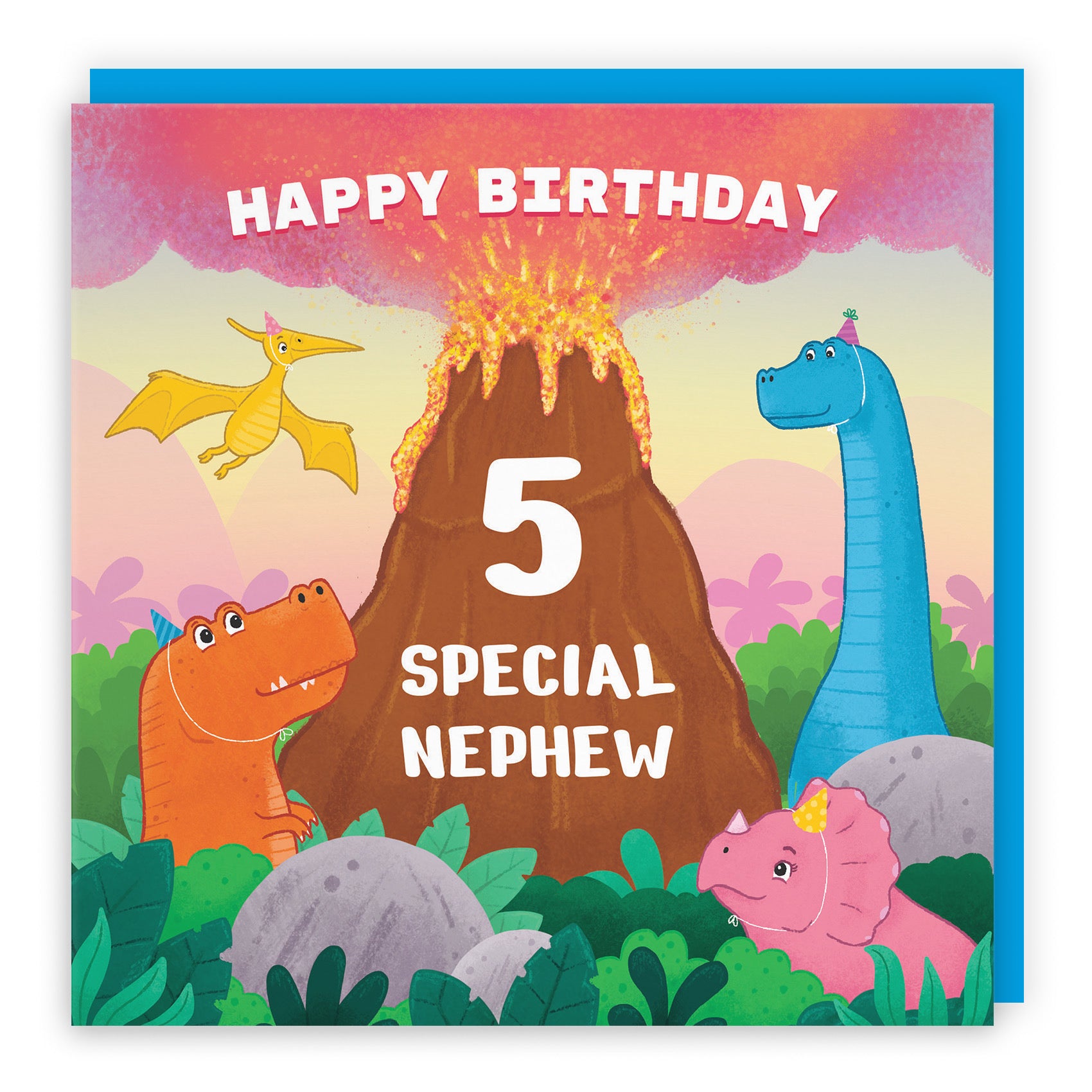 5th Nephew Dinosaur Children's Birthday Card Volcano Imagination - Default Title (LG02067)