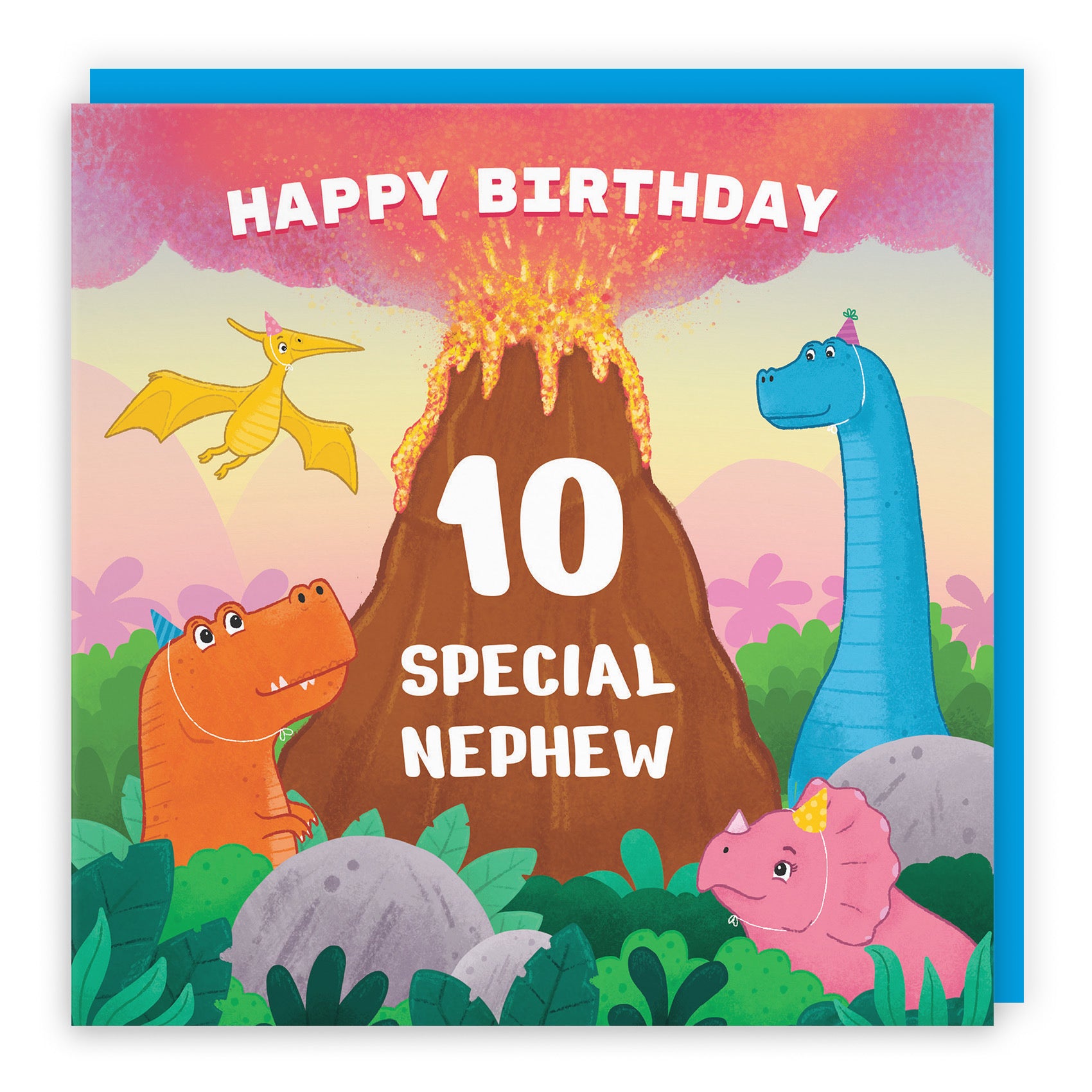 10th Nephew Dinosaur Birthday Card Volcano Imagination - Default Title (LG02068)