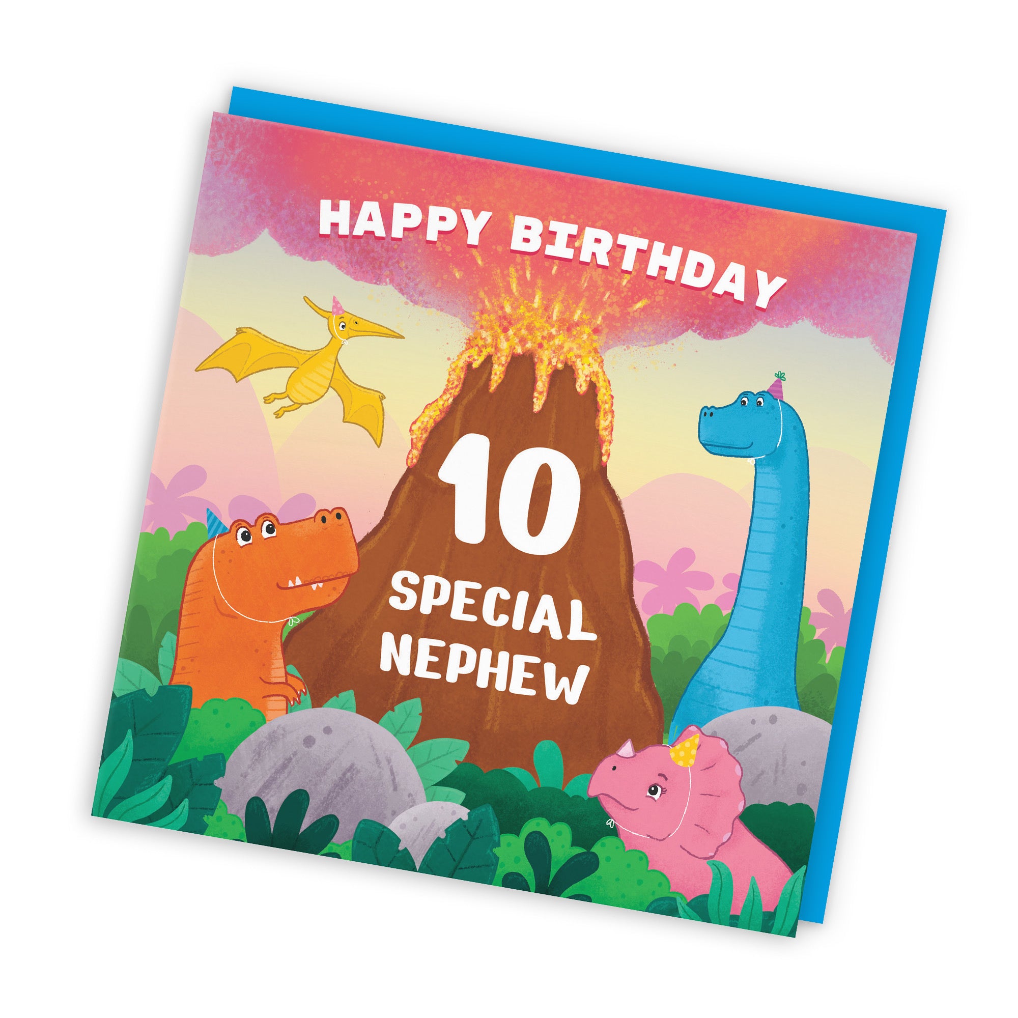 10th Nephew Dinosaur Birthday Card Volcano Imagination - Default Title (LG02068)