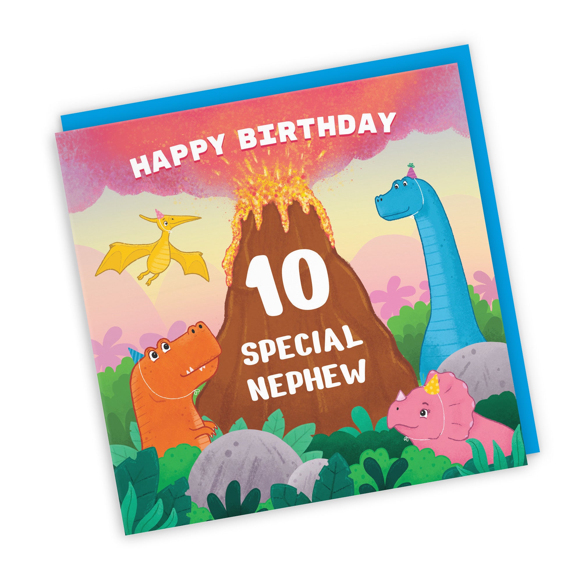 10th Nephew Dinosaur Birthday Card Volcano Imagination - Default Title (LG02068)
