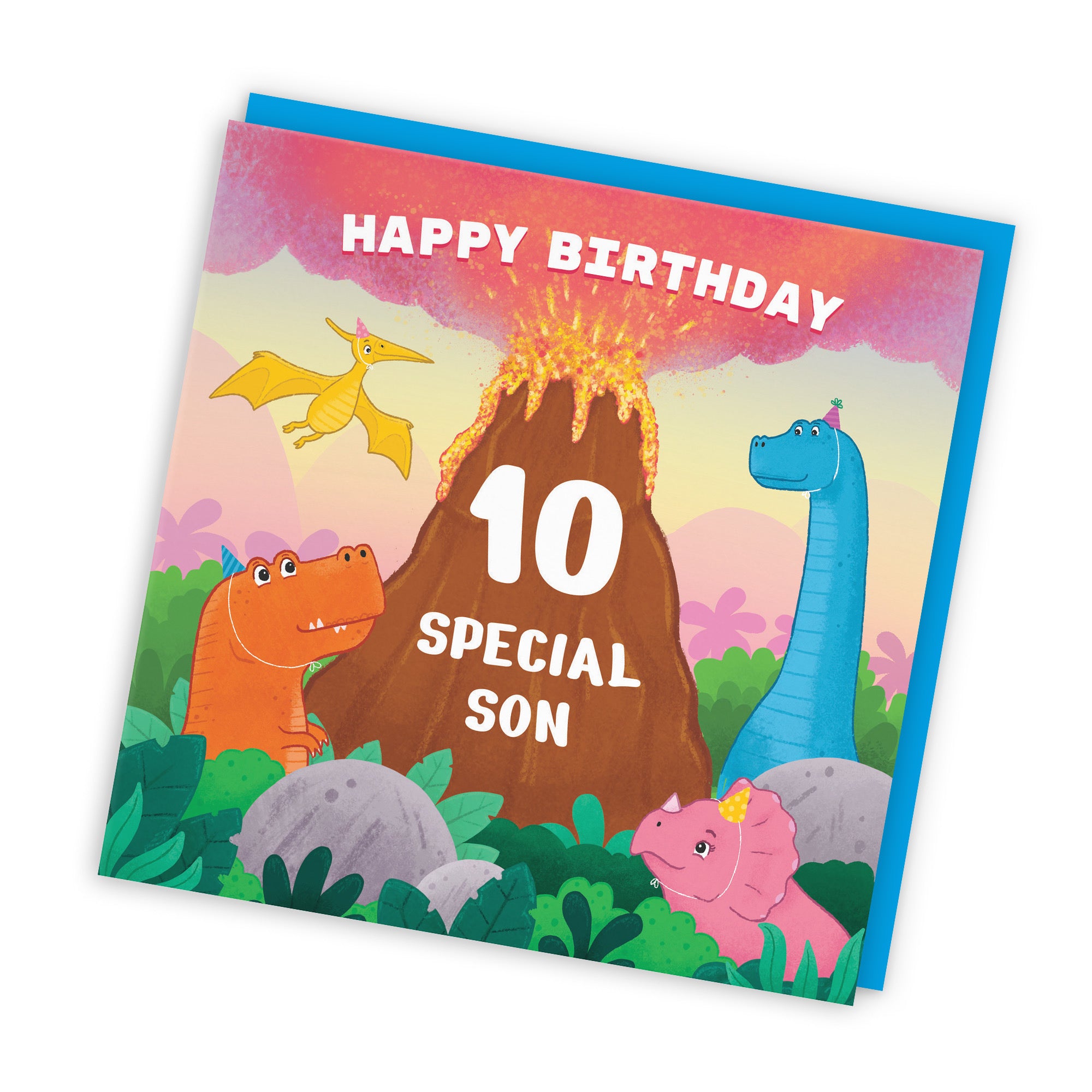 10th Son Dinosaur Birthday Card Volcano Imagination - Default Title (LG02069)