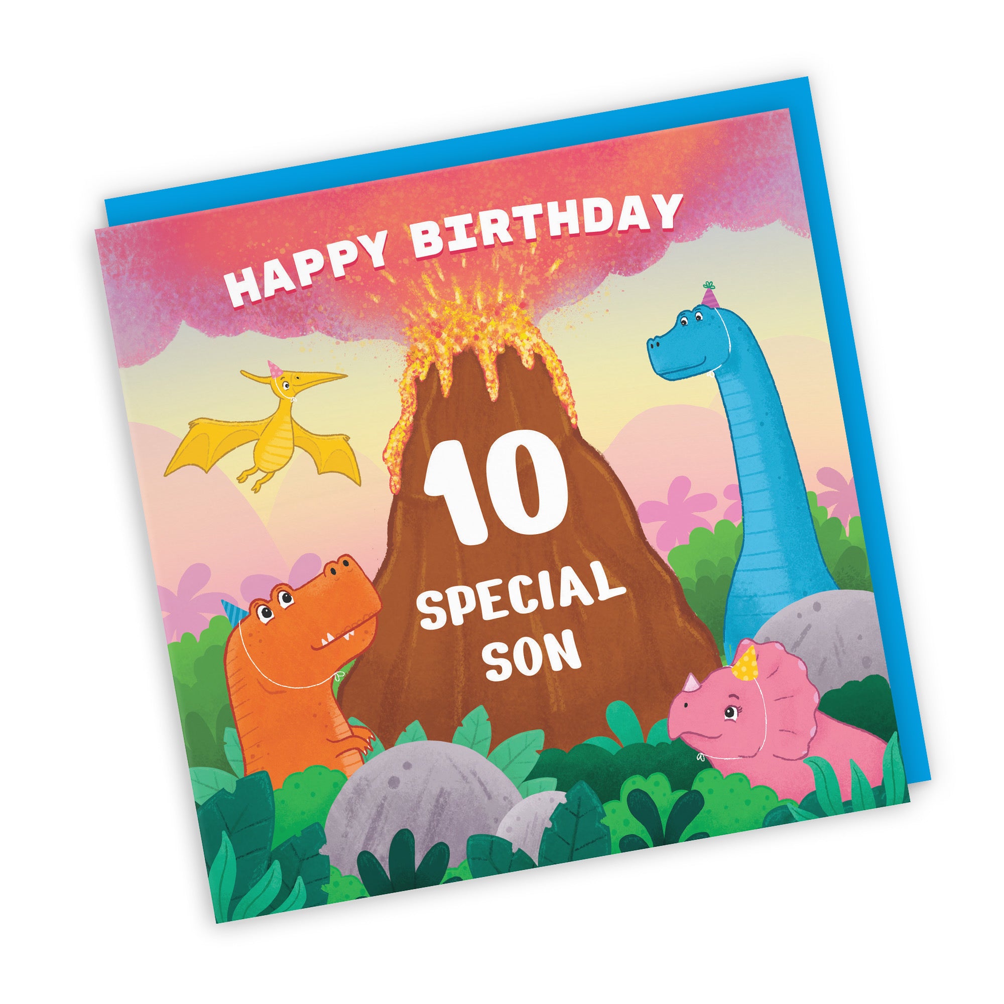 10th Son Dinosaur Birthday Card Volcano Imagination - Default Title (LG02069)