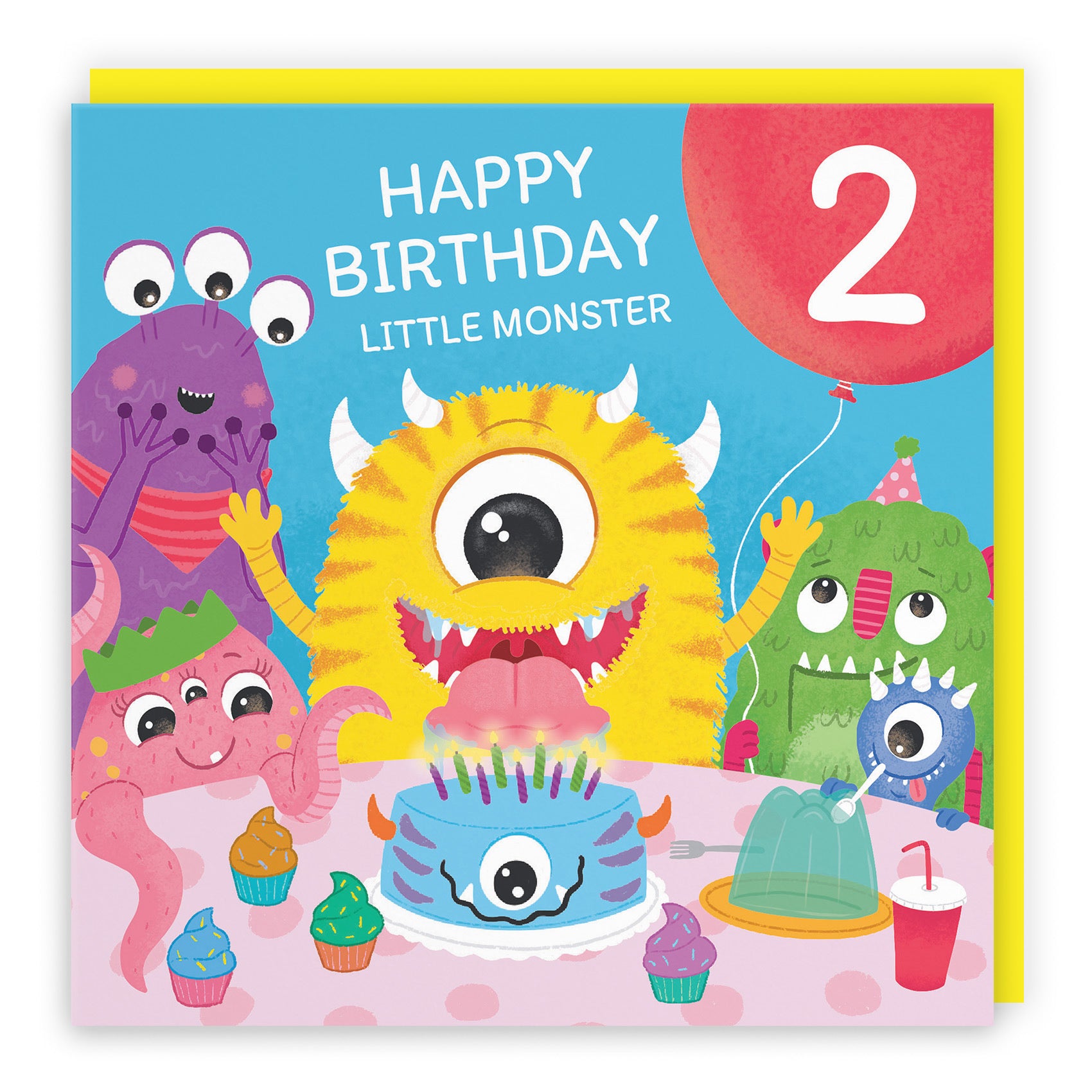 2nd Birthday Monsters Party Card Little Monster Imagination - Default Title (LG02072)