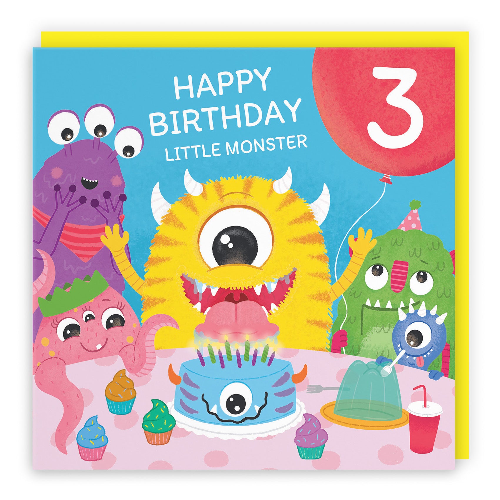 3rd Birthday Monsters Party Card Little Monster Imagination - Default Title (LG02073)