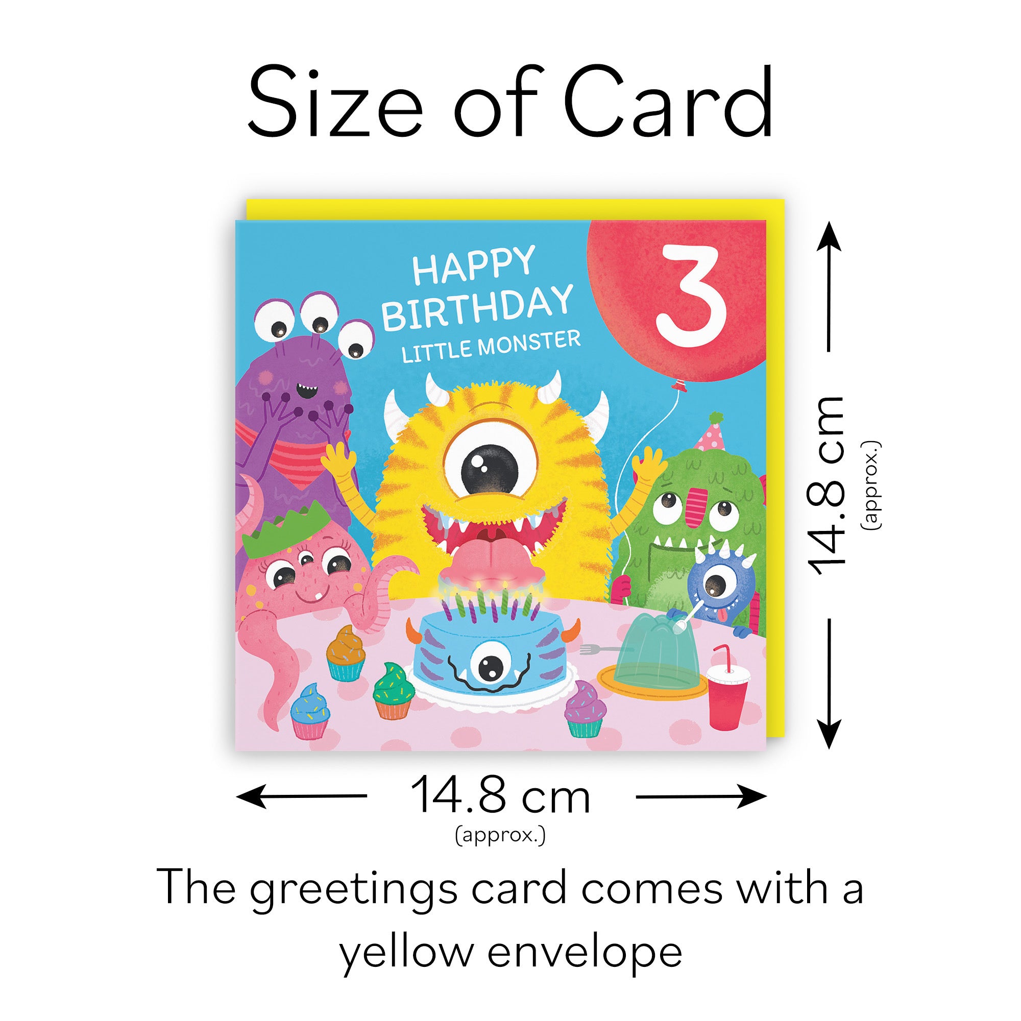 3rd Birthday Monsters Party Card Little Monster Imagination - Default Title (LG02073)