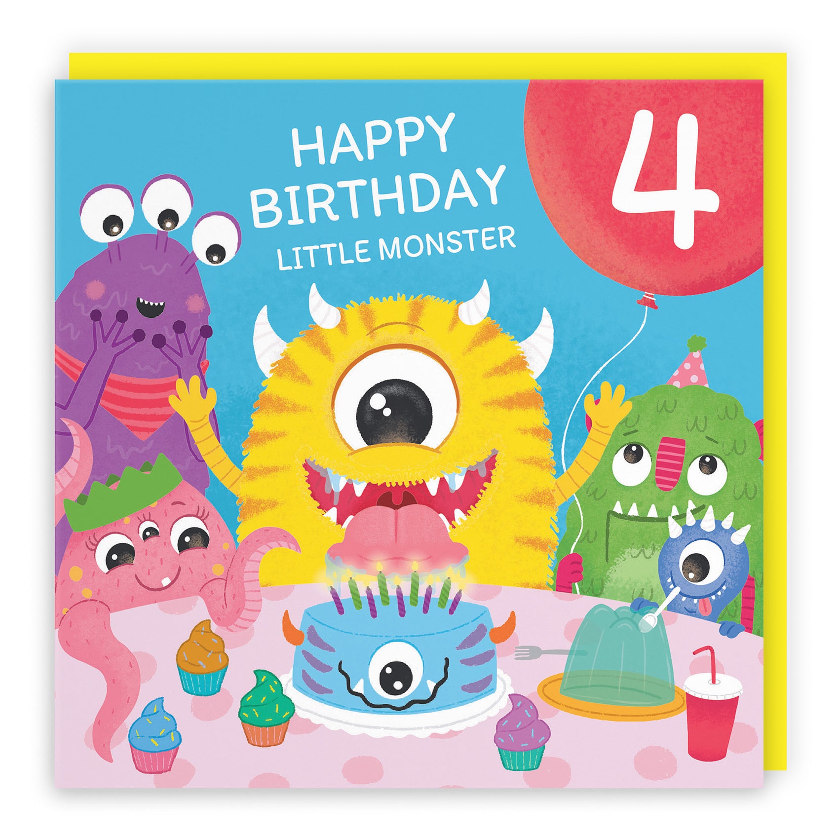 4th Birthday Monsters Party Card Little Monster Imagination - Default Title (LG02074)