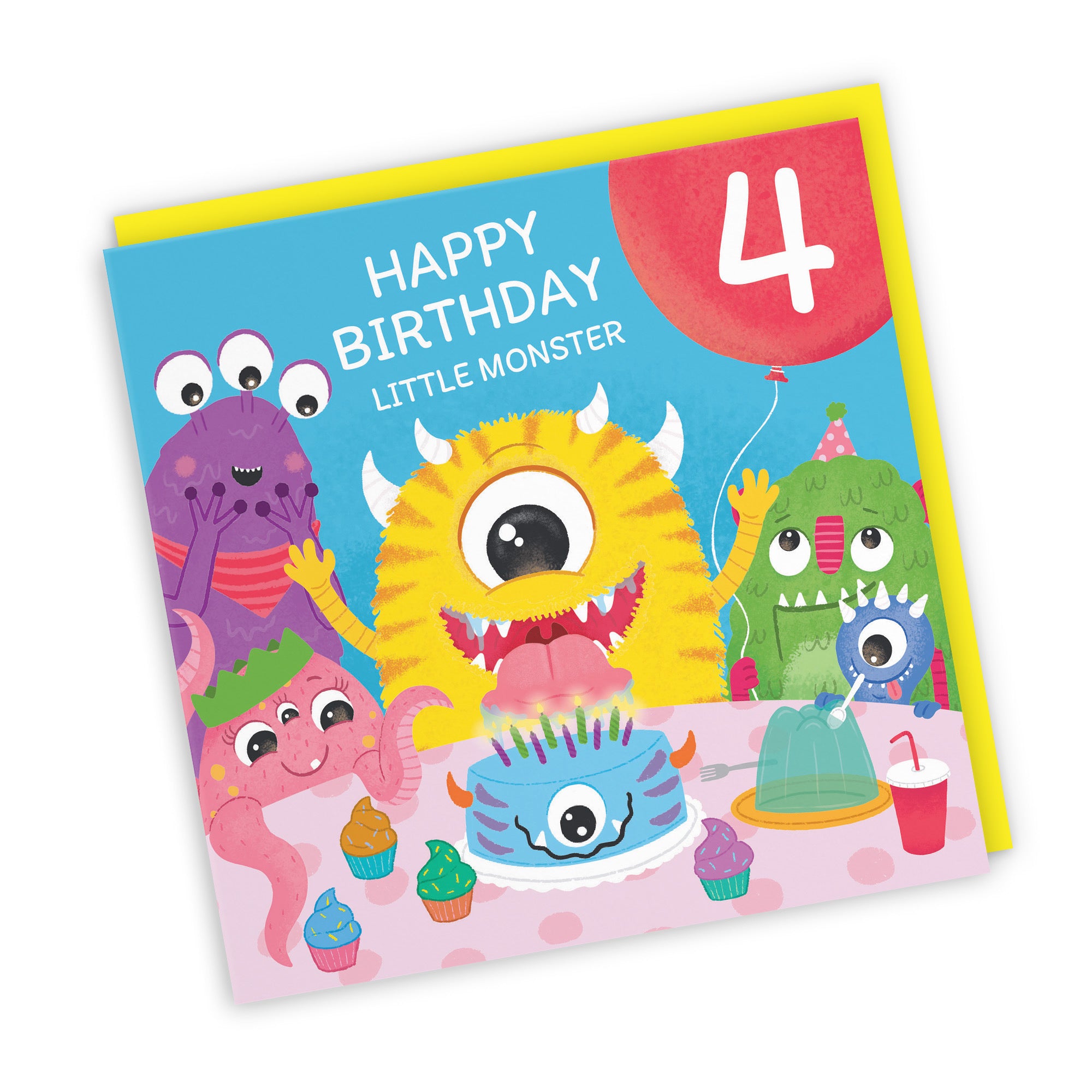4th Birthday Monsters Party Card Little Monster Imagination - Default Title (LG02074)